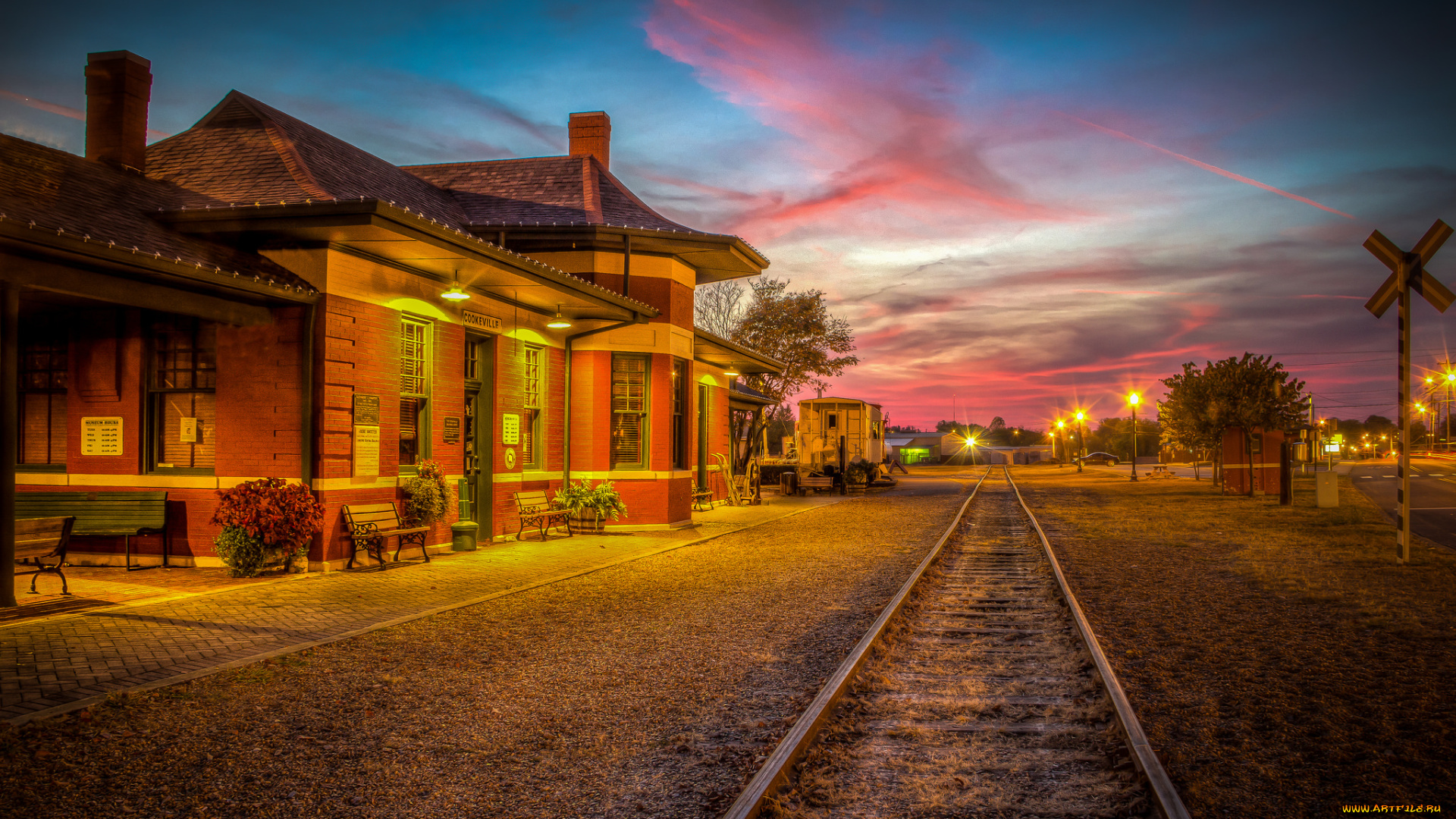города, -, пейзажи, полустанок