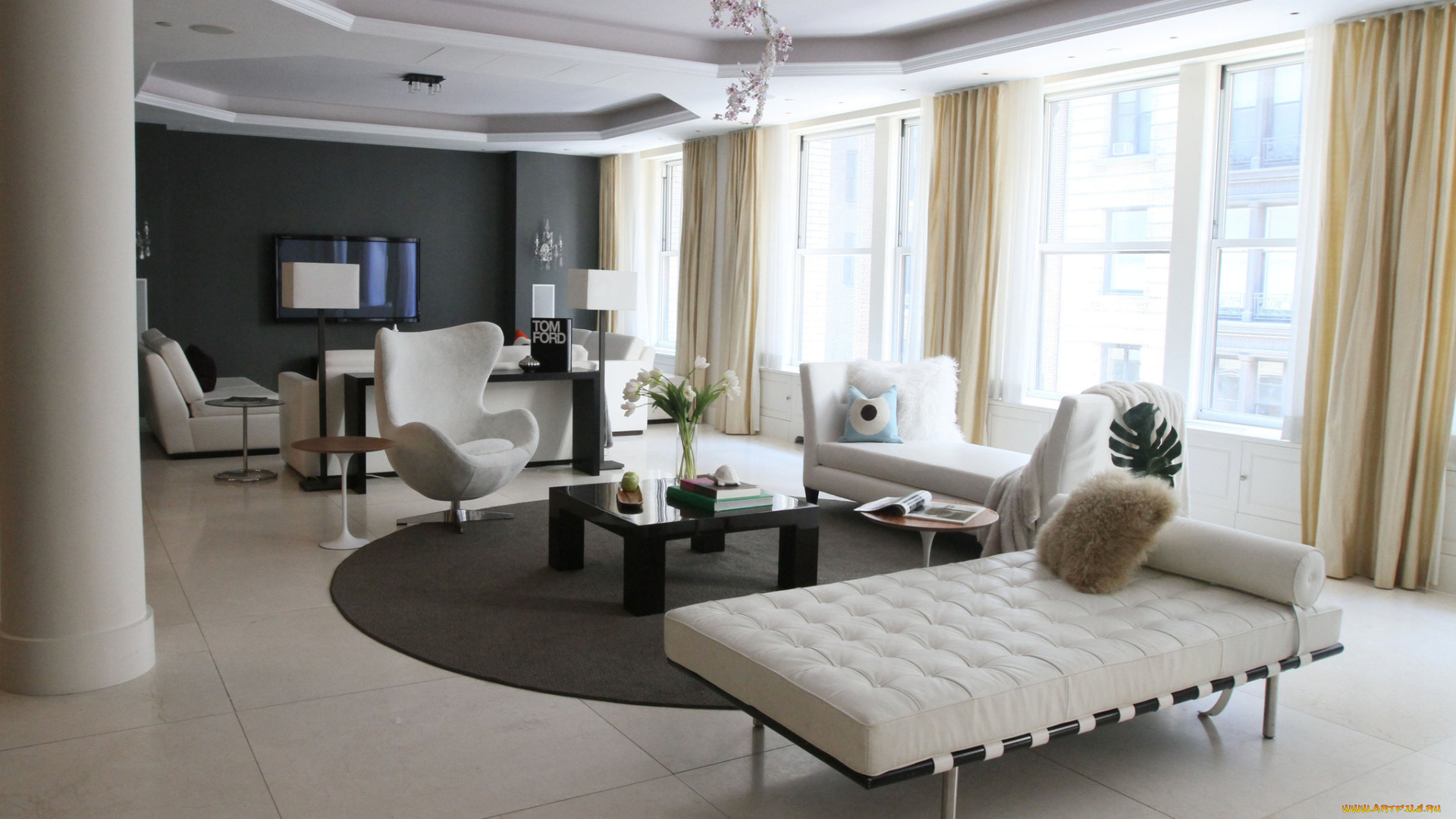 интерьер, гостиная, диван, стол, комната