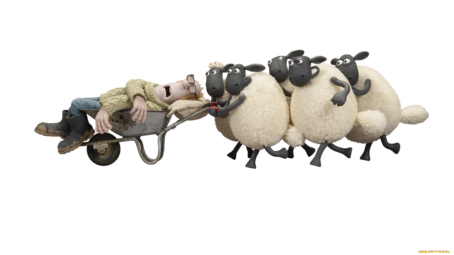 мультфильмы, shaun, the, sheep, movie, персонажи
