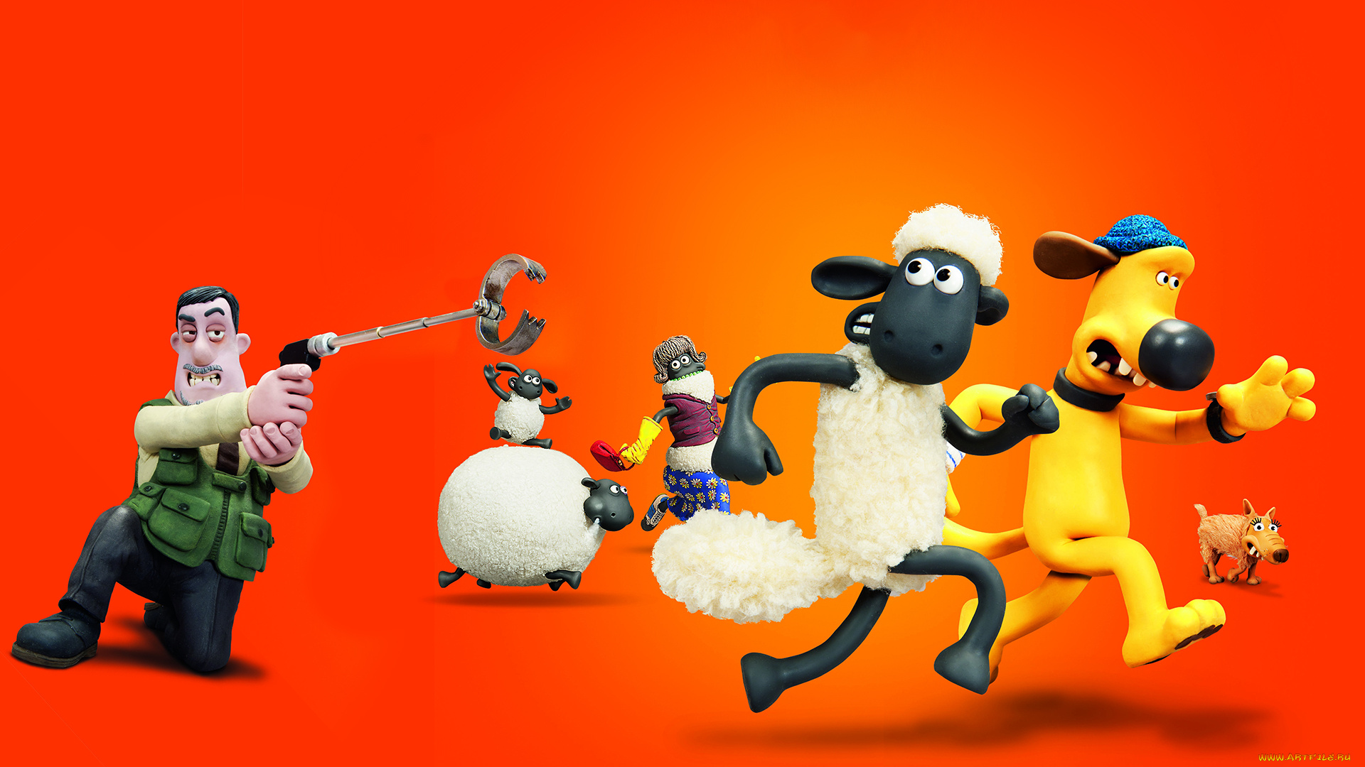 мультфильмы, shaun, the, sheep, movie, персонажи