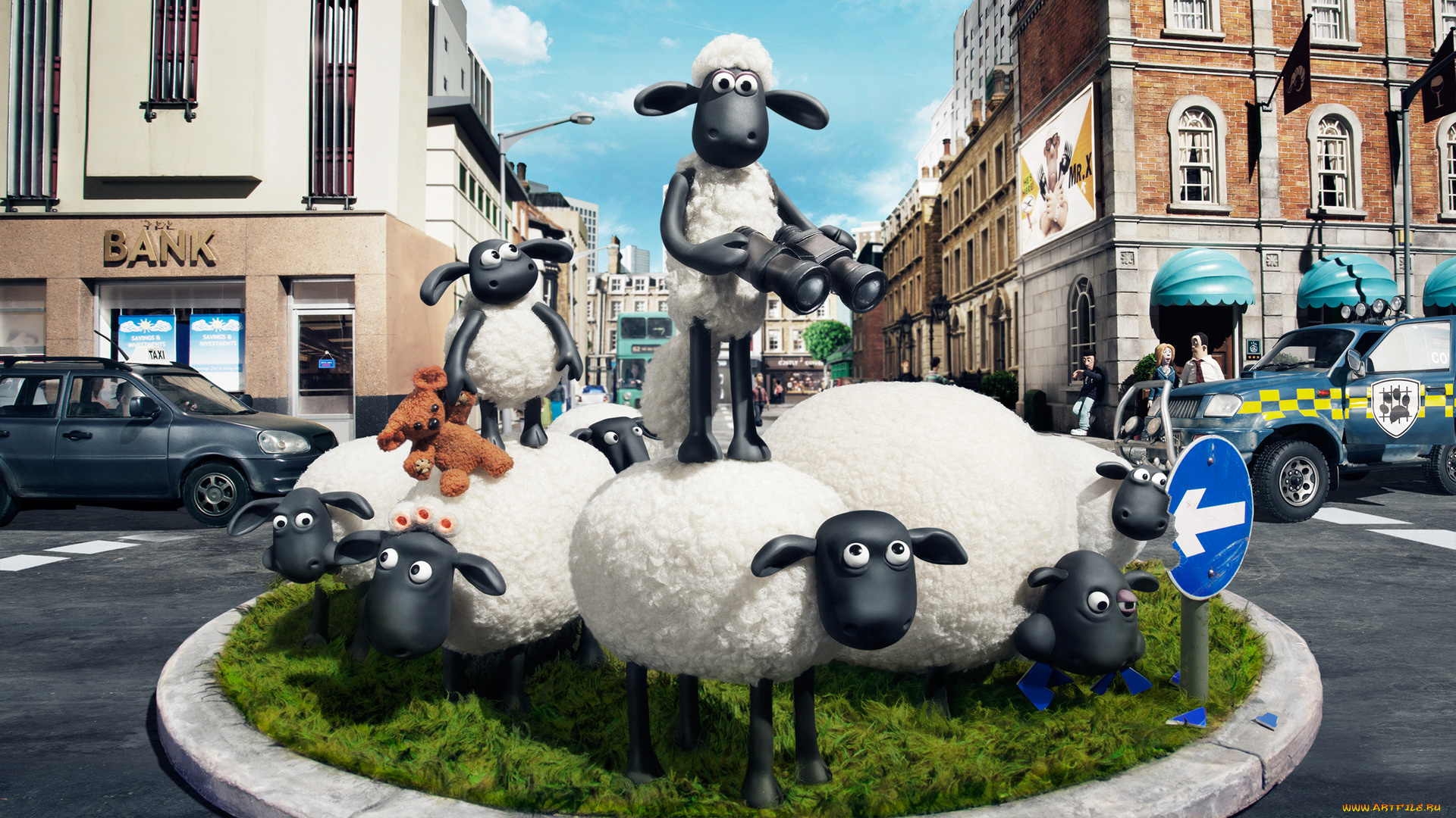 мультфильмы, shaun, the, sheep, movie, персонажи