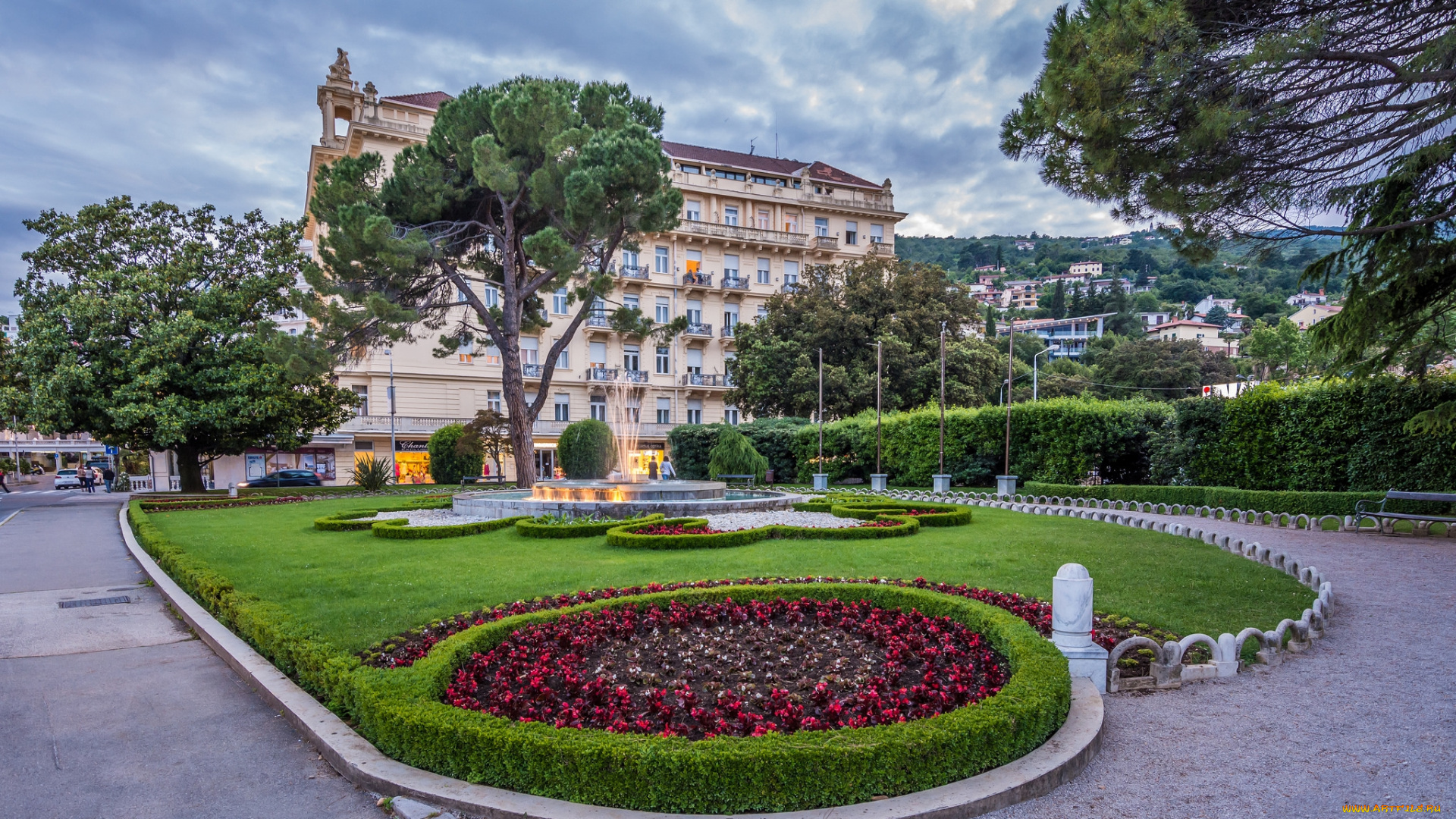 opatija, города, -, улицы, , площади, , набережные, площадь, клумба