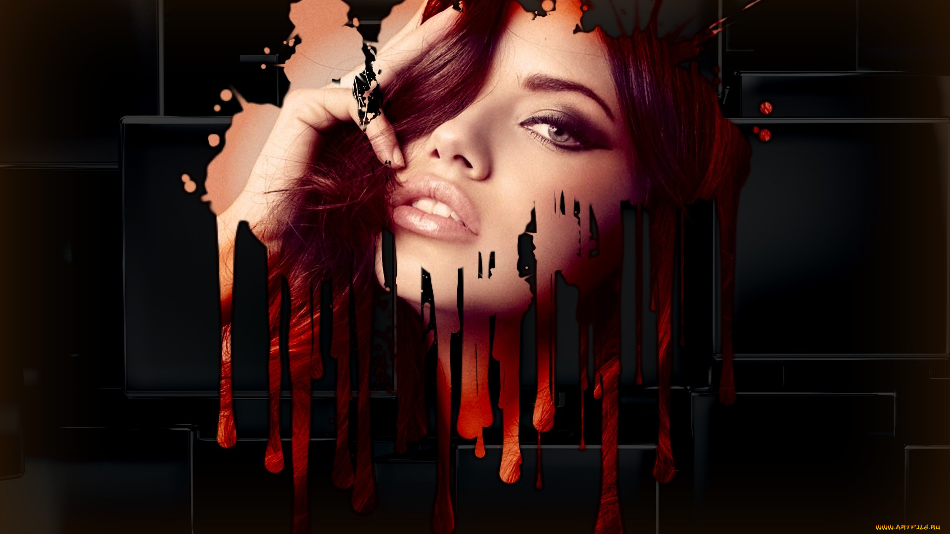 разное, компьютерный, дизайн, адриана, лима, лицо, потеки, взгляд, модель