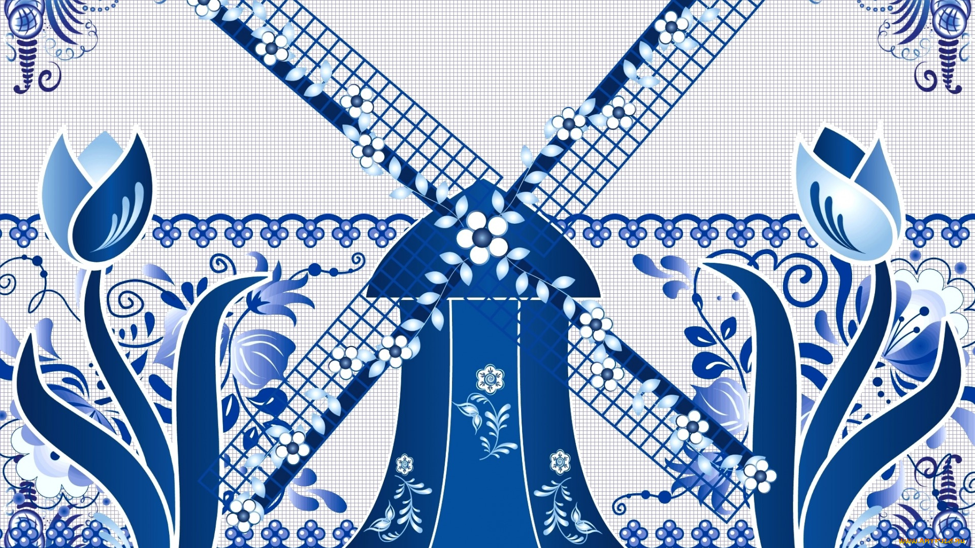 векторная, графика, цветы, , flowers, цветы