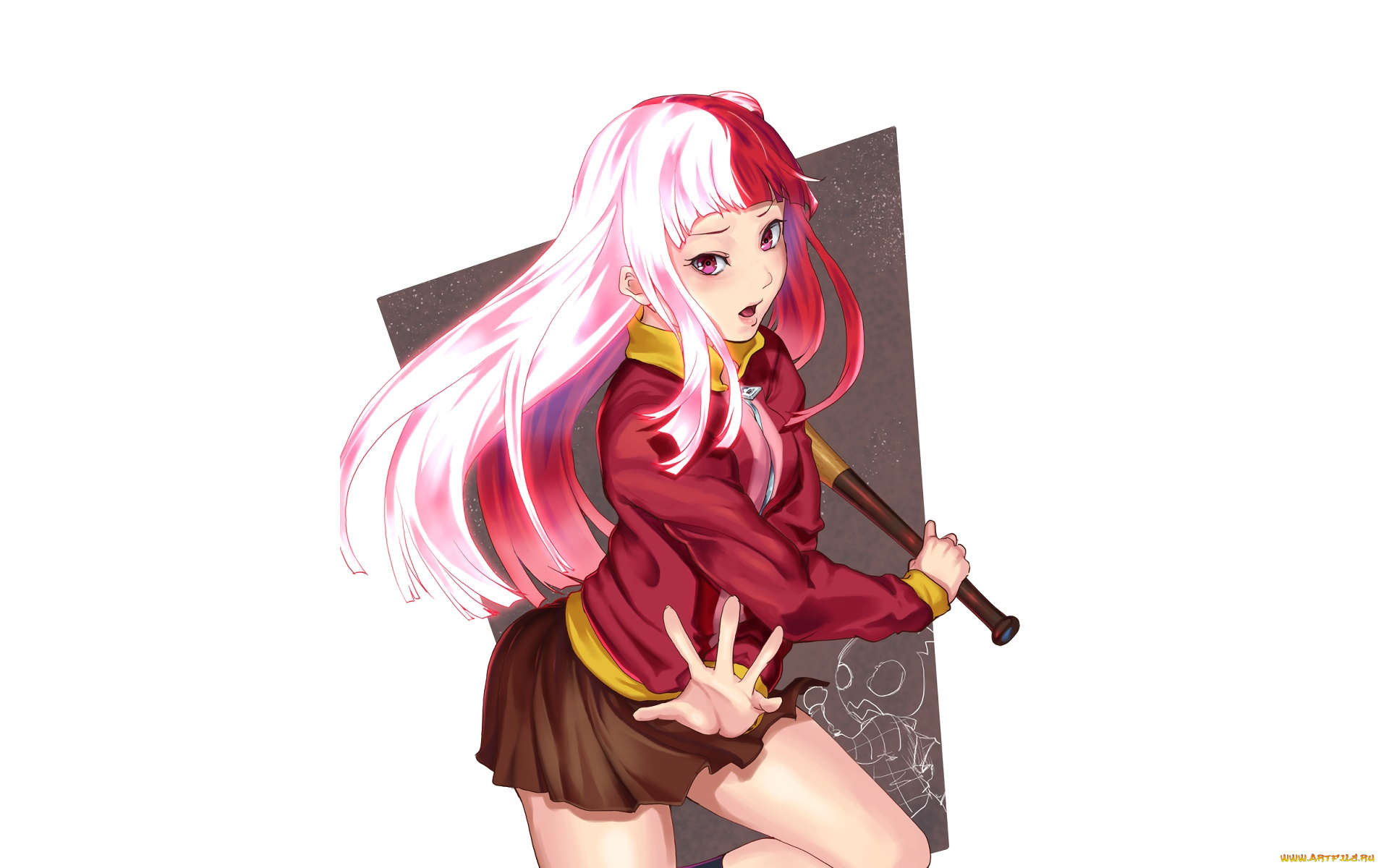 аниме, akiba`s, trip, , undead, &, undressed, девушка, взгляд, фон