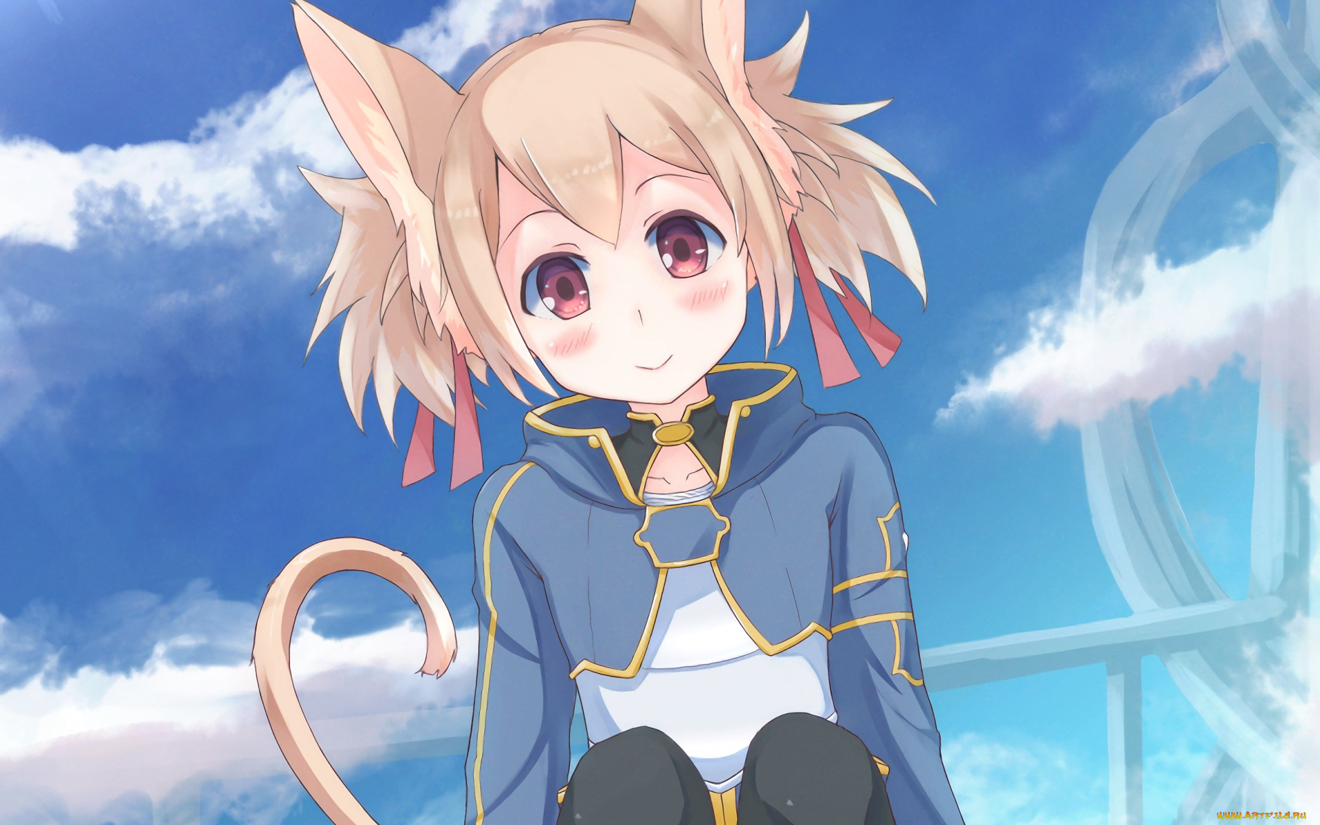 аниме, sword, art, online, девушка, взгляд, фон