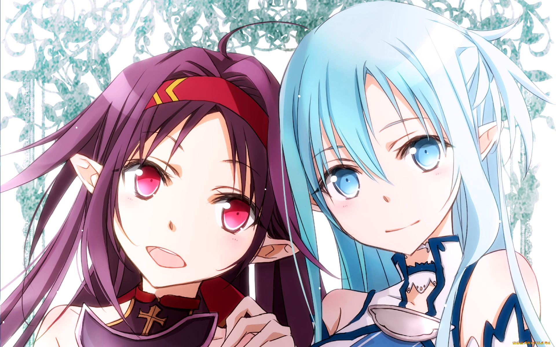 аниме, sword, art, online, взгляд, девушки, фон