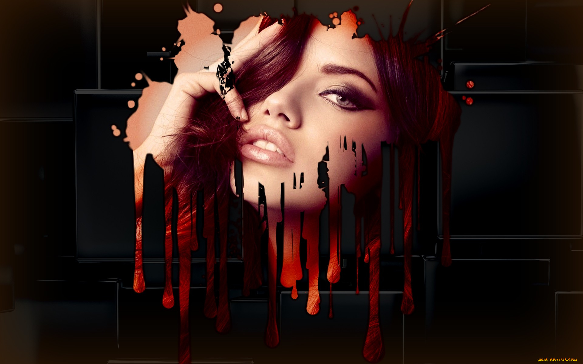 разное, компьютерный, дизайн, адриана, лима, лицо, потеки, взгляд, модель