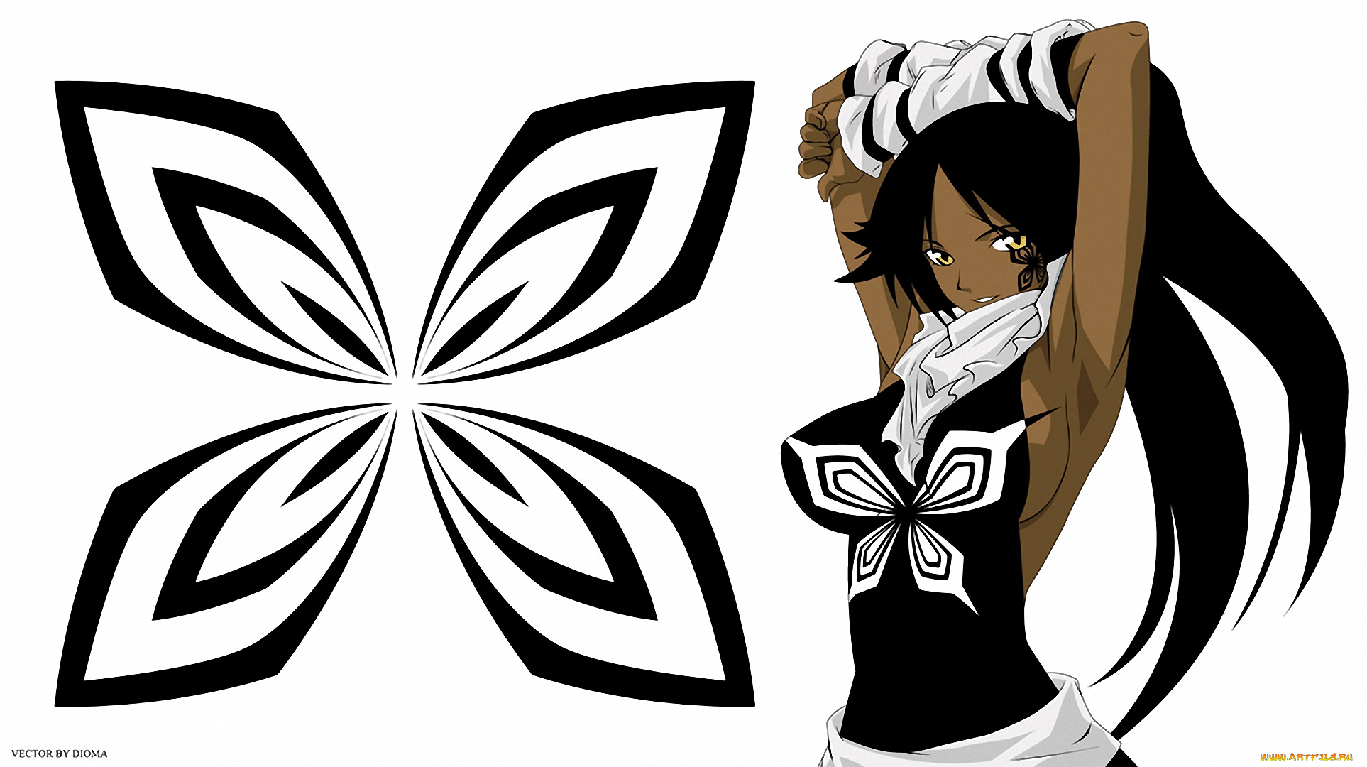 аниме, bleach, shinigami, shihoin, yoruichi, gotei13