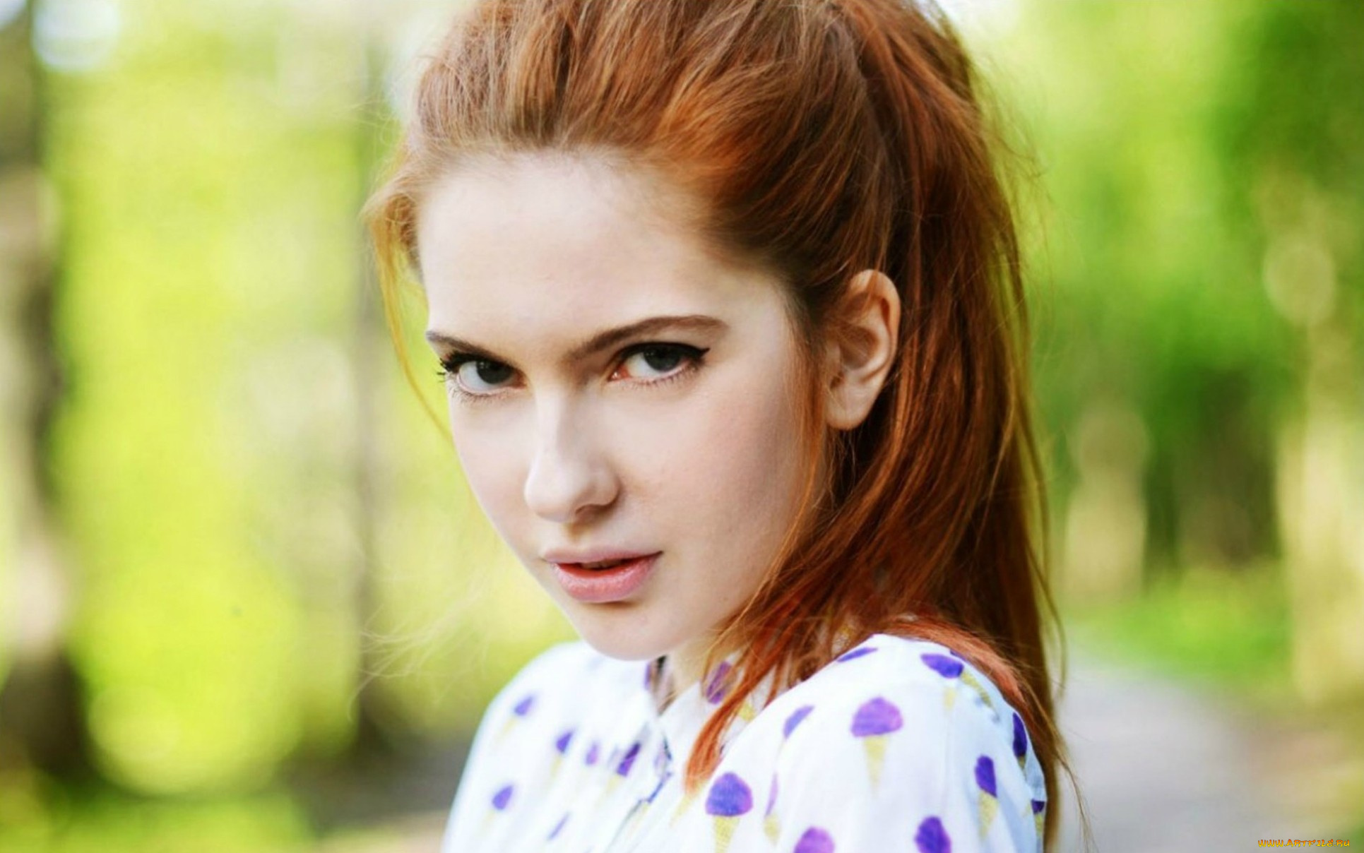 девушки, ebba, zingmark, взгляд, лицо, рыжая