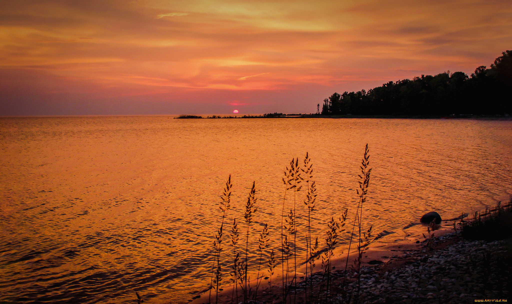 природа, побережье, рассвет