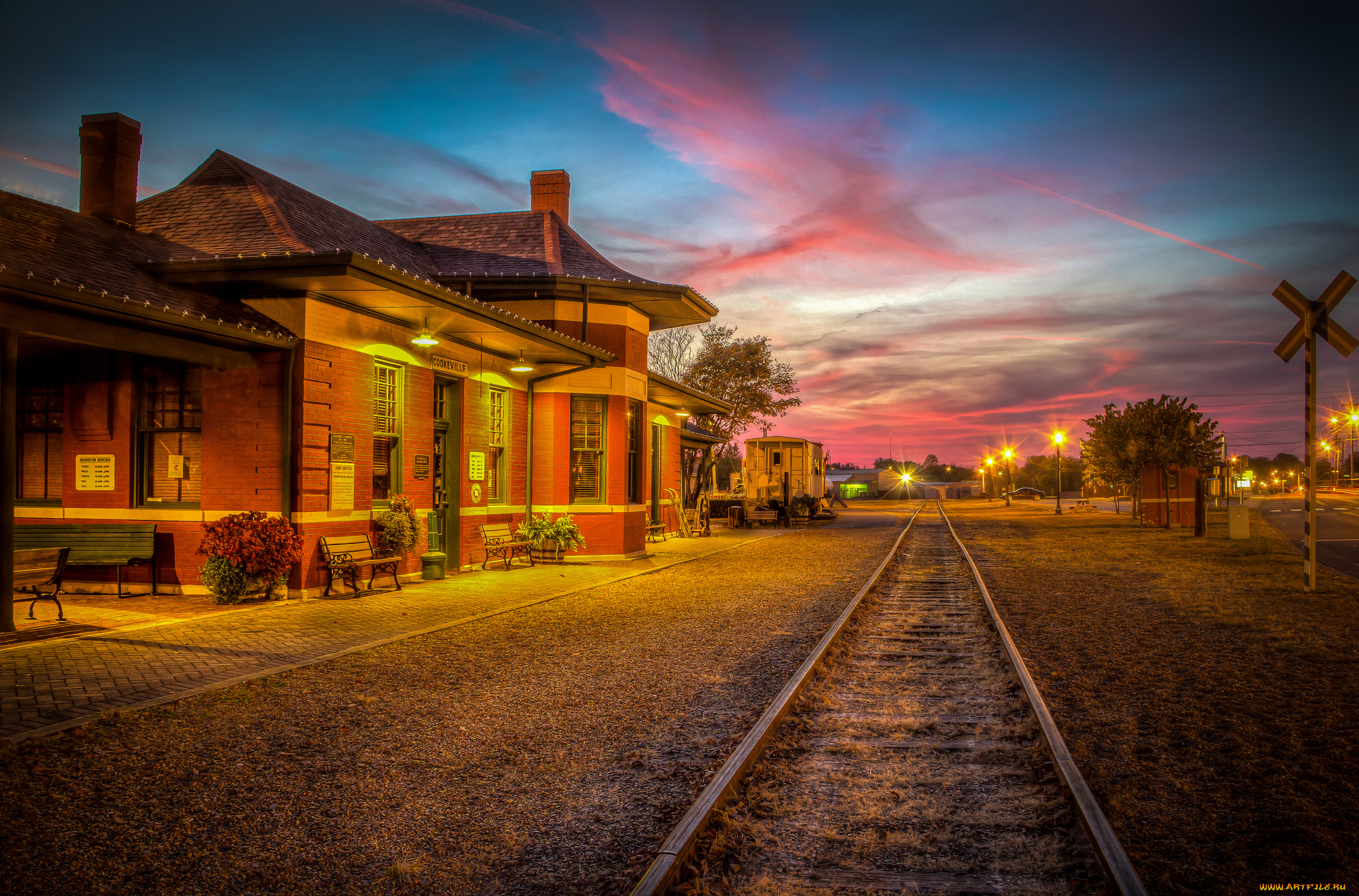 города, -, пейзажи, полустанок