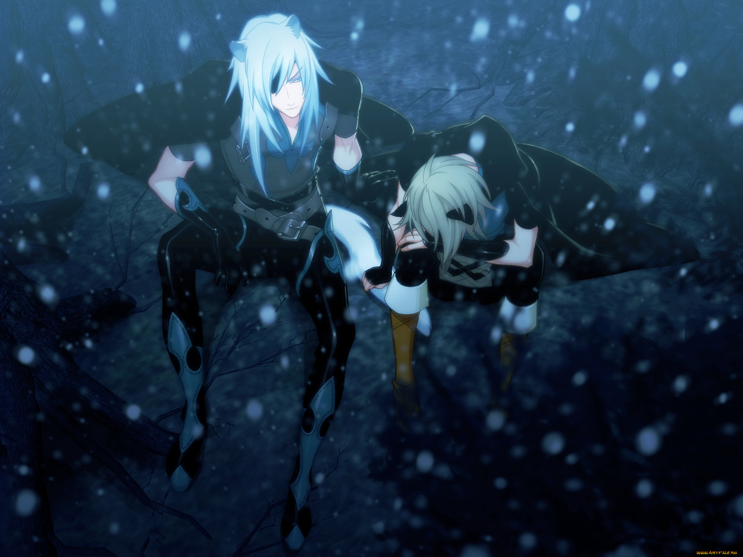 аниме, lamento, парни, рибика, коное, рай, разговор