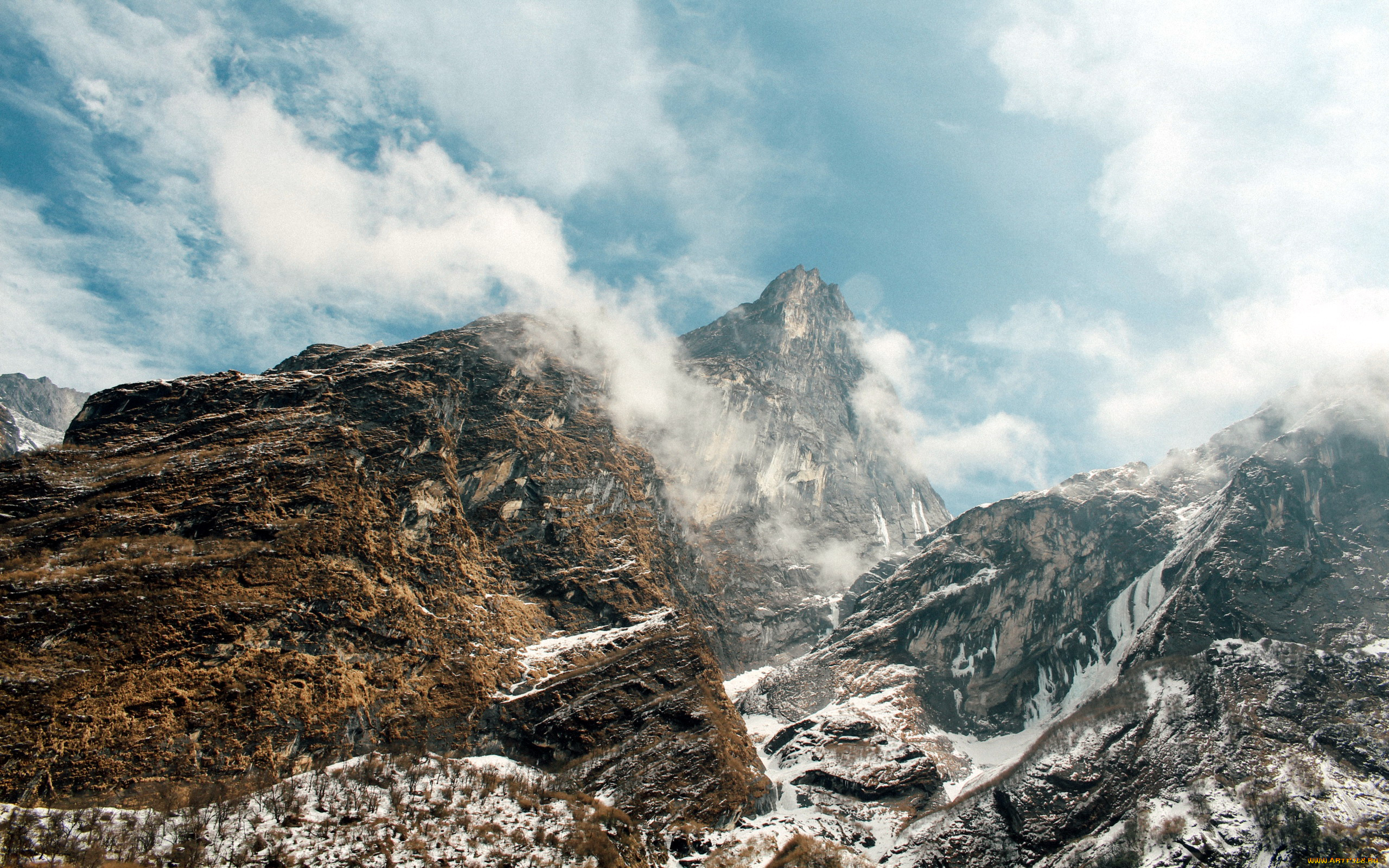 природа, горы, облака, вершины