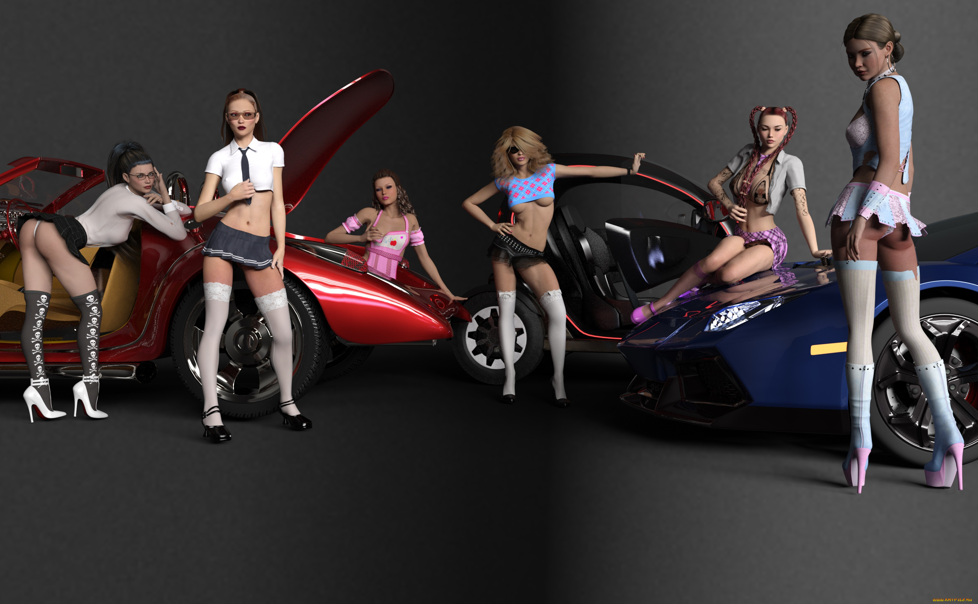 3д, графика, люди, , people, девушки, взгляд, фон