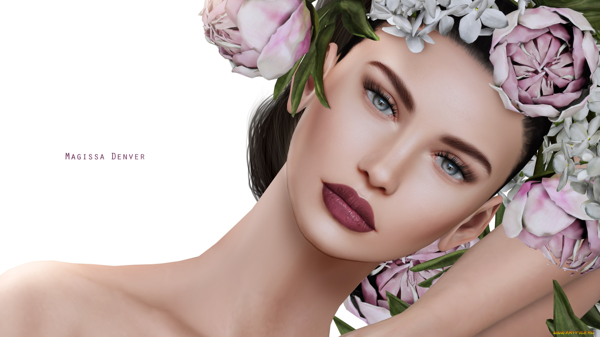 3д, графика, портрет, , portraits, взгляд, фон, девушка