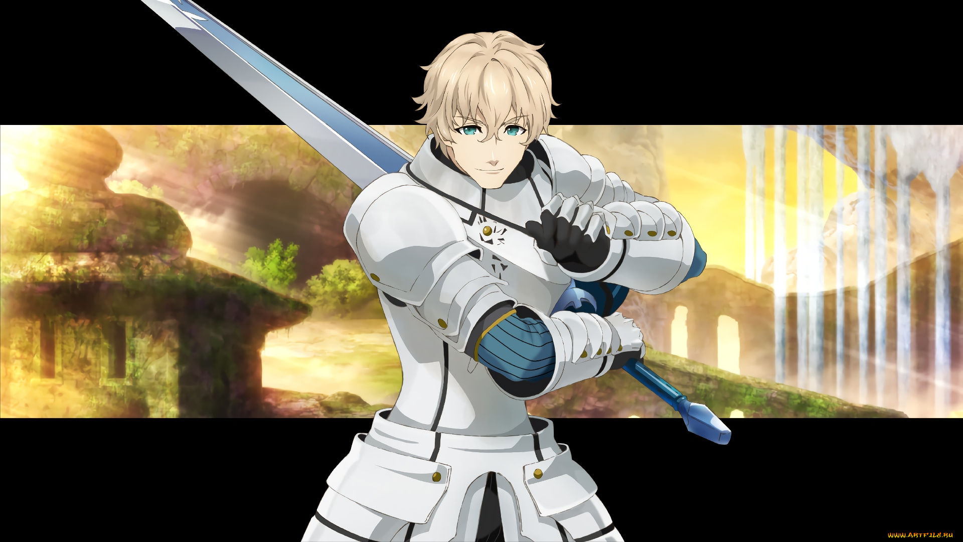 аниме, fate, stay, night, девушка, взгляд, фон