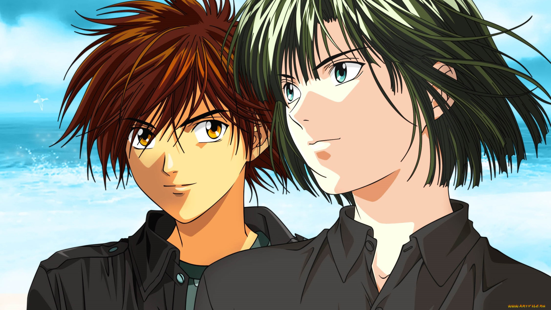 аниме, hikaru, no, go, небо, парни