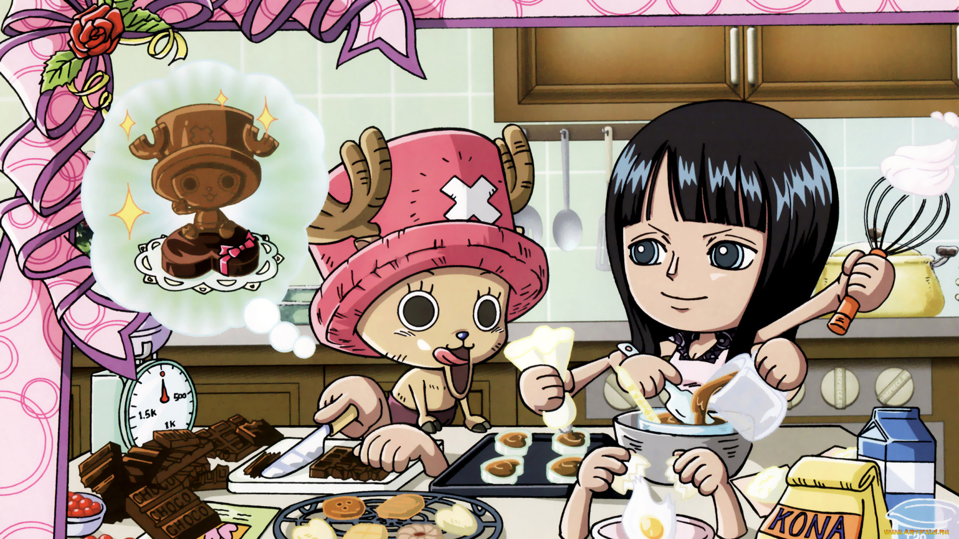 аниме, one, piece, существа, выпечка, сладости, кухня