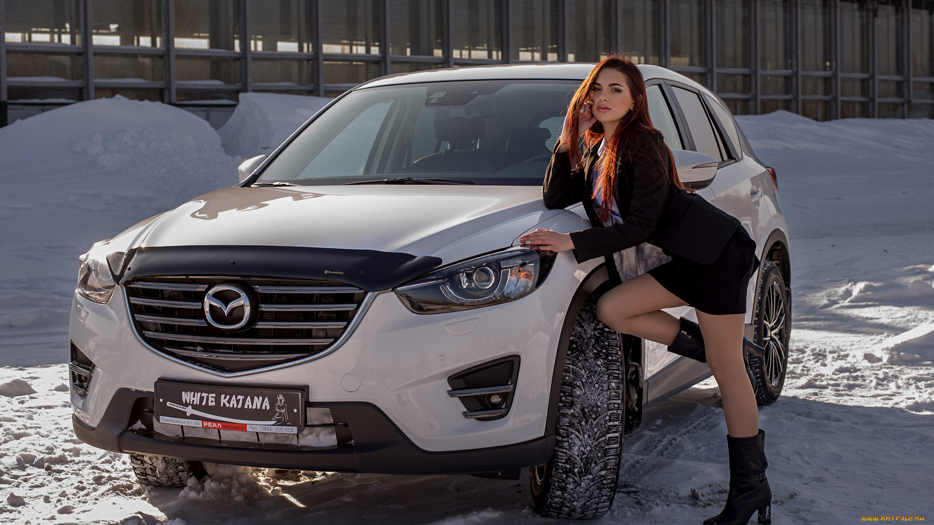 девушка, и, mazda, cx-5, автомобили, -авто, с, девушками, зима, white, katana, cx5, girls, mazda