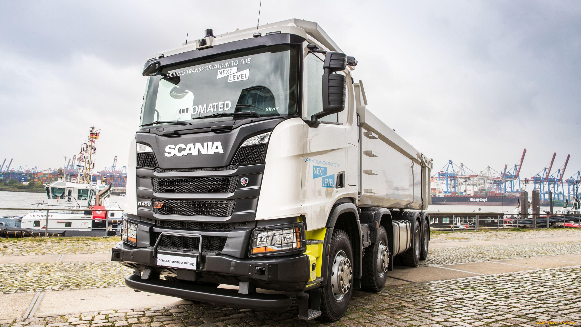 scania, r450, xt, , 2018, автомобили, scania, скания, причал, порт, truck, 8x4, tipper, xt, r450, trucks, грузовик