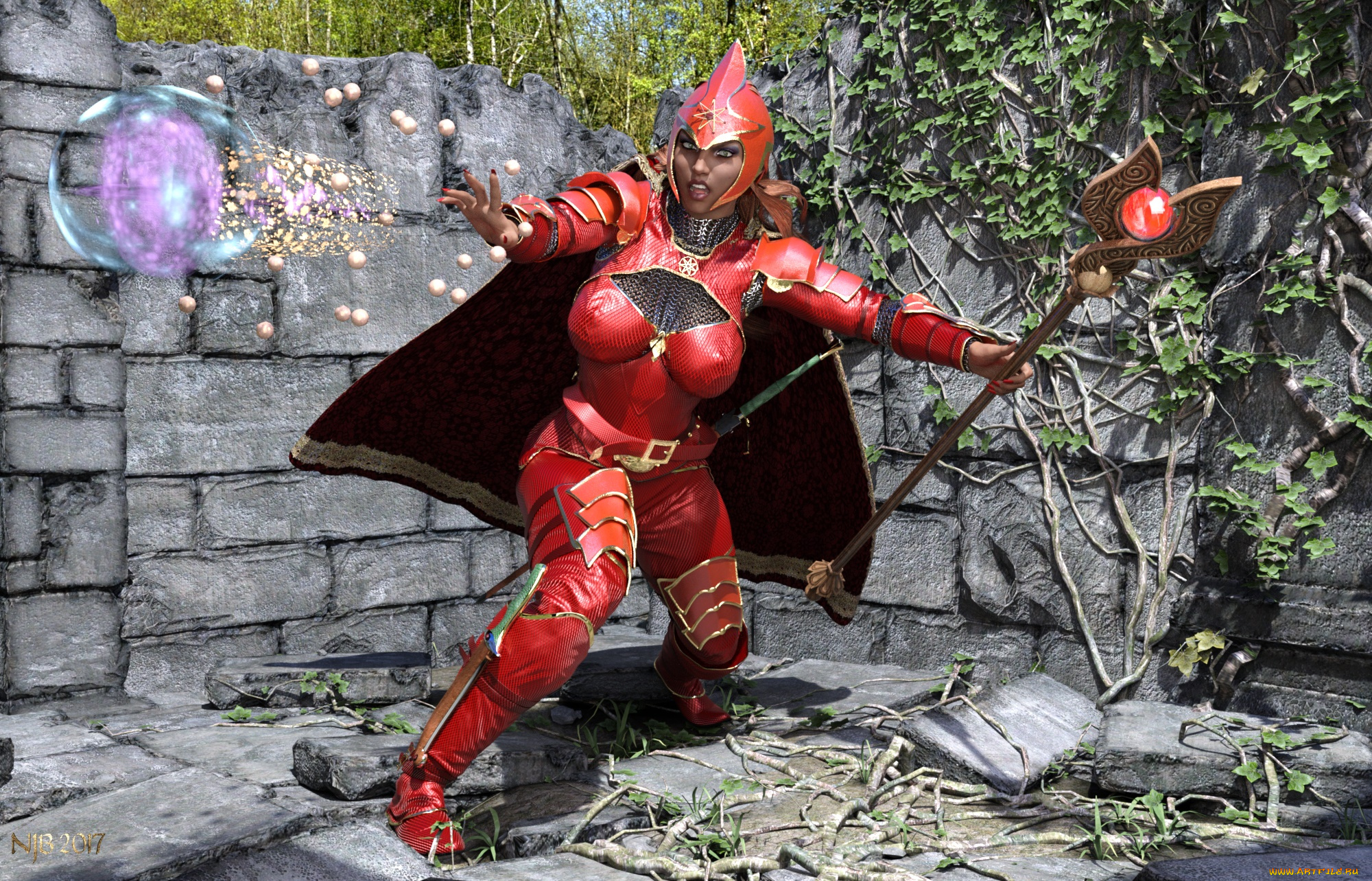 3д, графика, фантазия, , fantasy, фон, взгляд, девушка