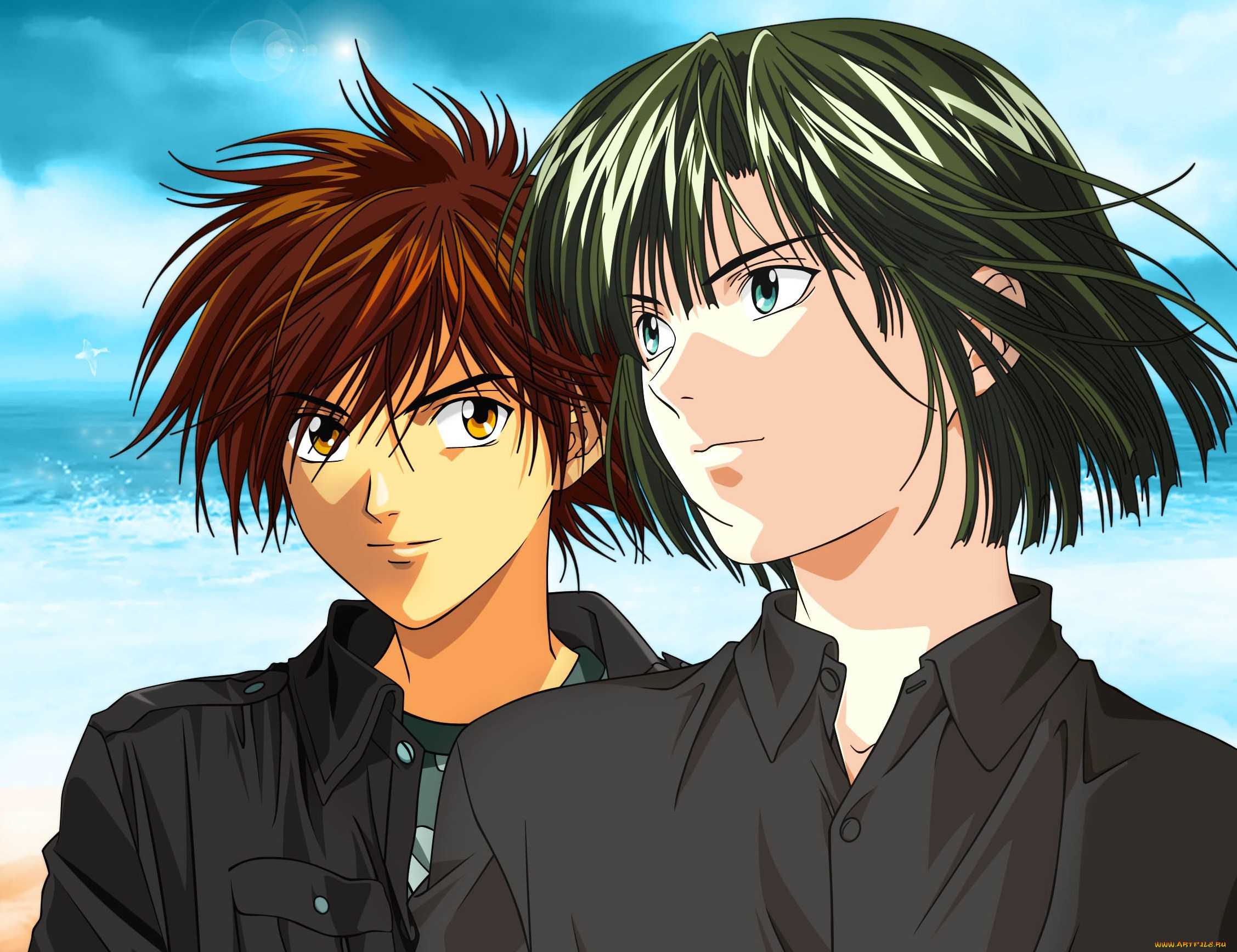 аниме, hikaru, no, go, небо, парни