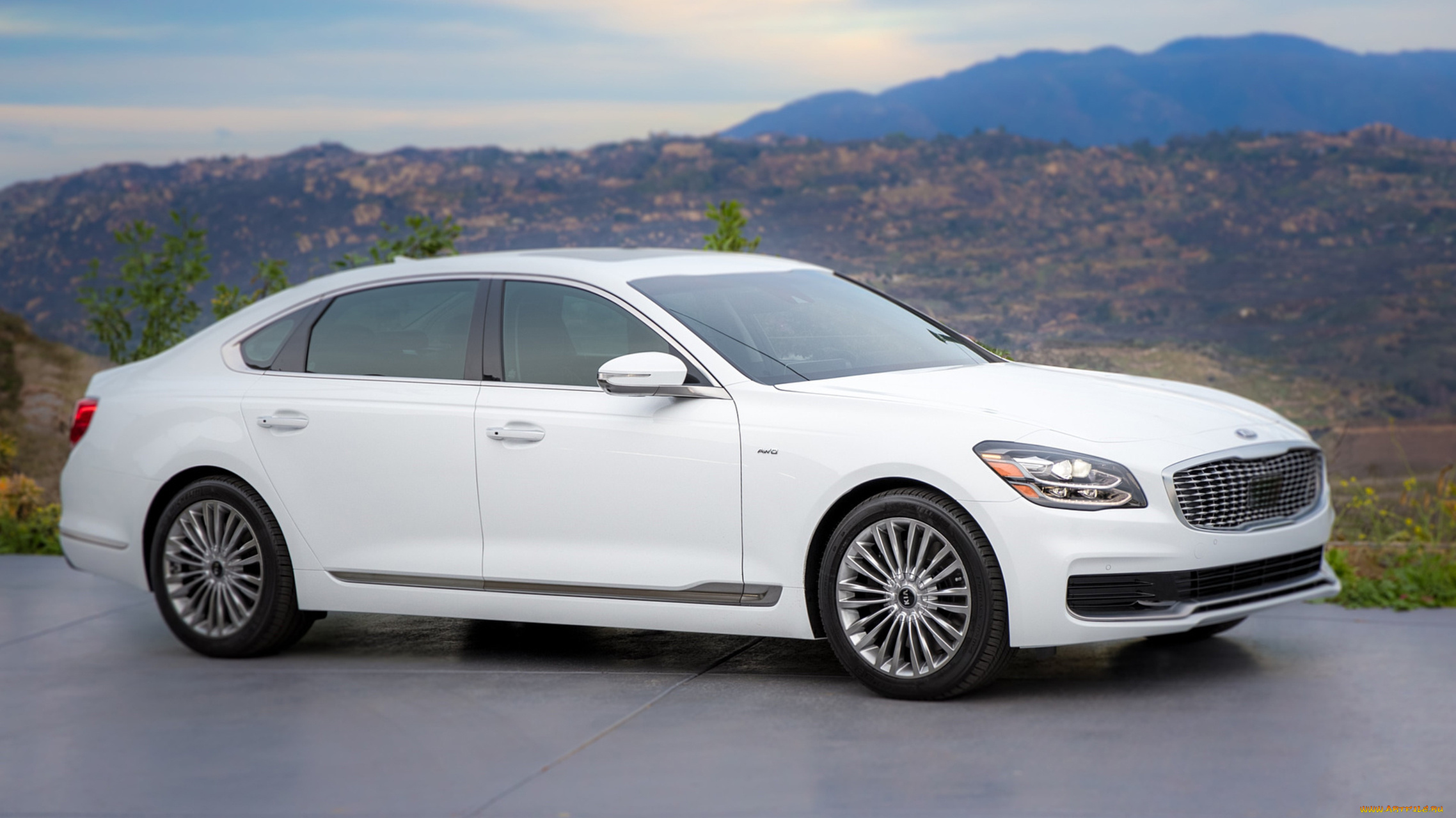 kia, k900, 2019, автомобили, kia, k900, 2019, белый