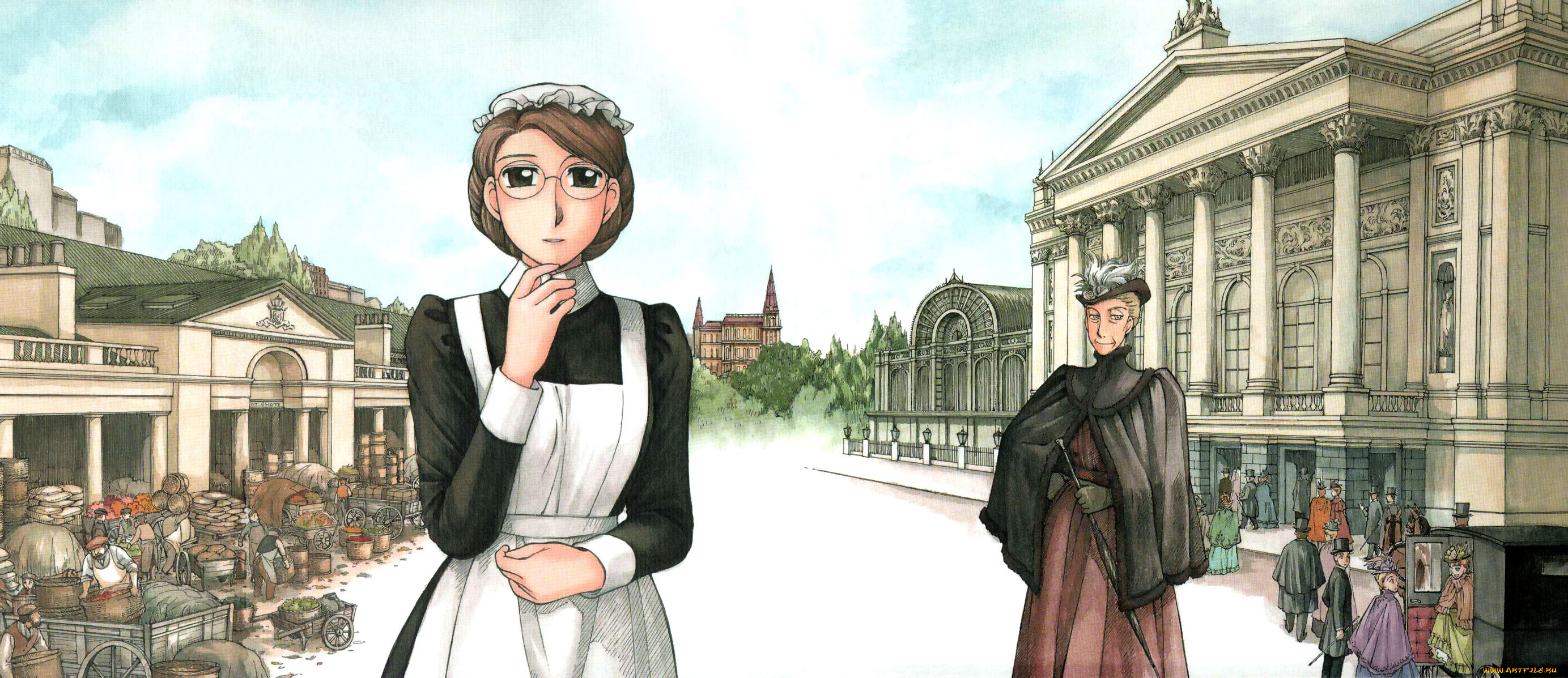 emma, a, victorian, romance, аниме, unknown, , другое, , девушка, горничная, эмма, люди, здания, улица