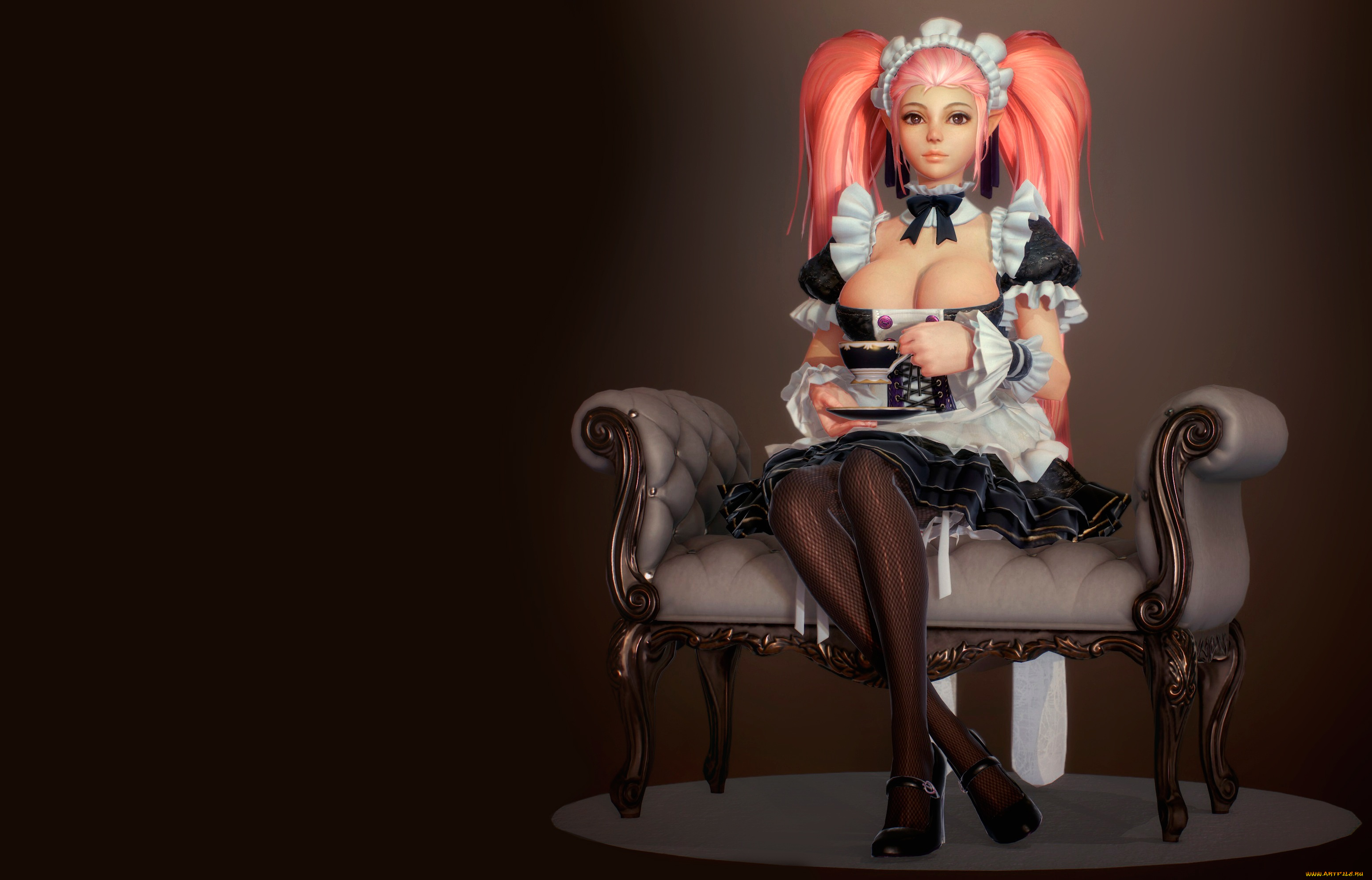 3д, графика, фантазия, , fantasy, девушка, кресло