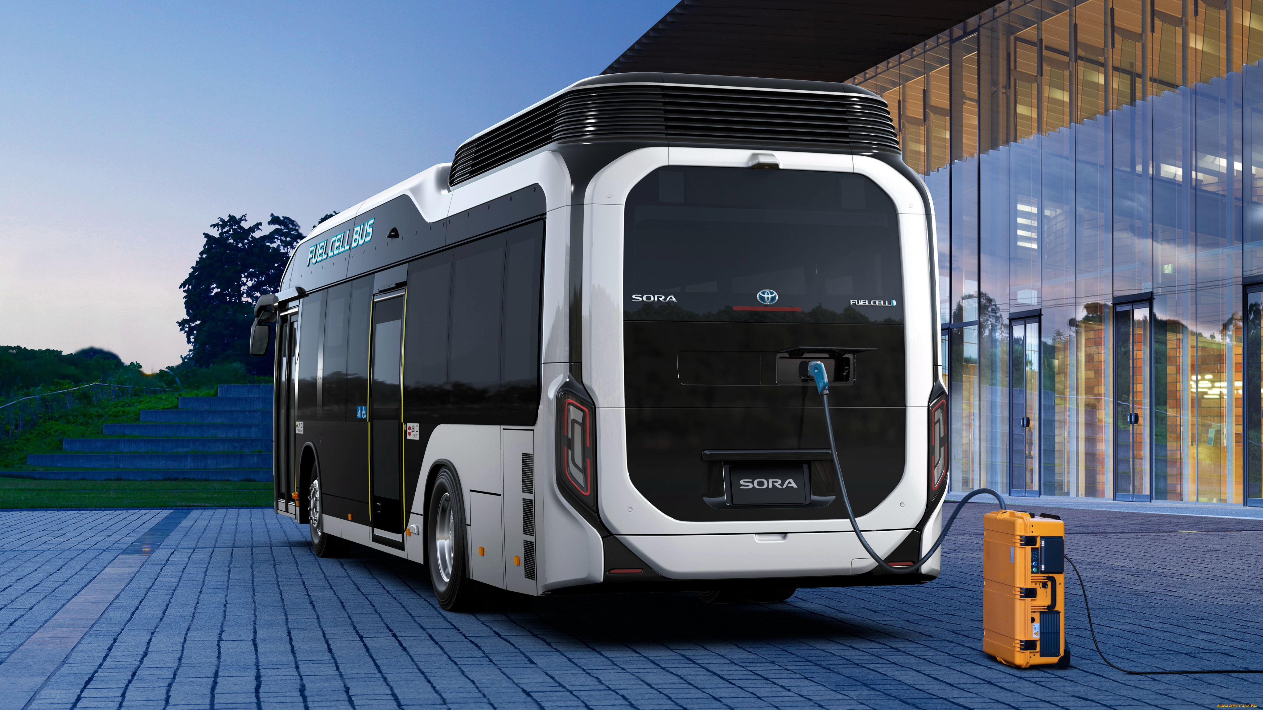 2018, toyota, sora, fuel, cell, bus, автомобили, автобусы, тойота, автобус, fuel, cell, bus, электрическое, транспортное, средство, sora, 2018, toyota