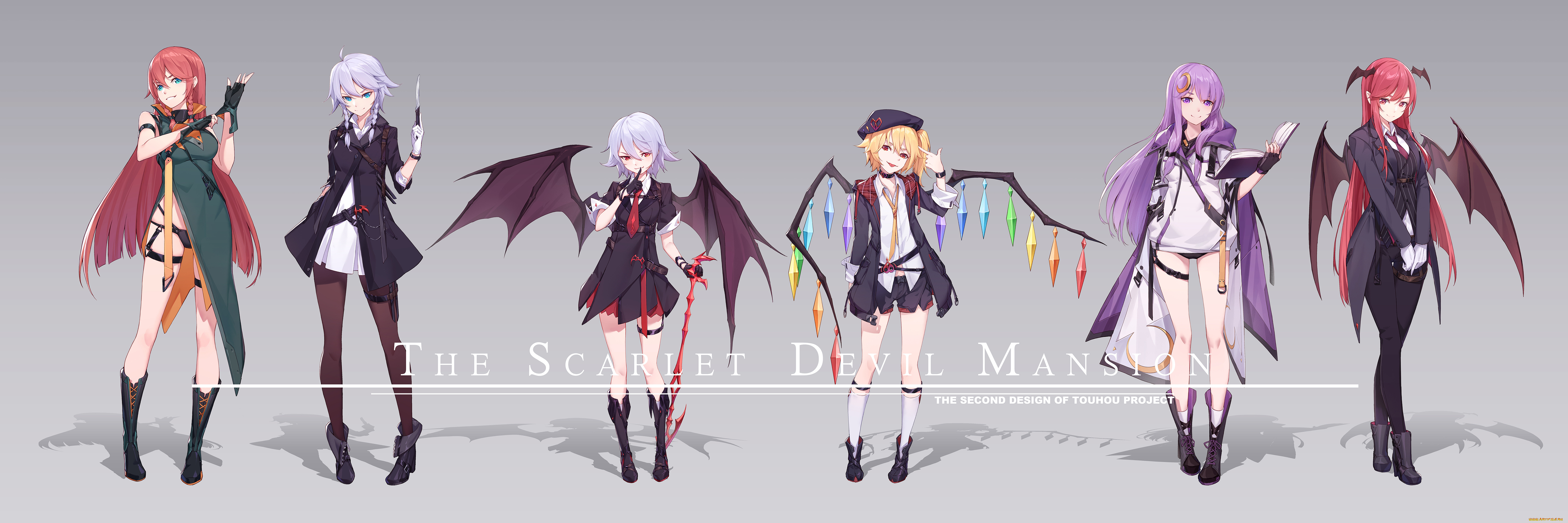 аниме, touhou, фон, взгляд, девушки