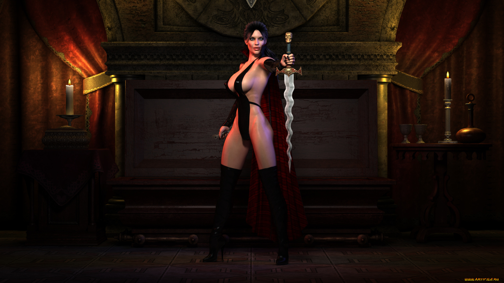 3д, графика, фантазия, , fantasy, фон, взгляд, девушка