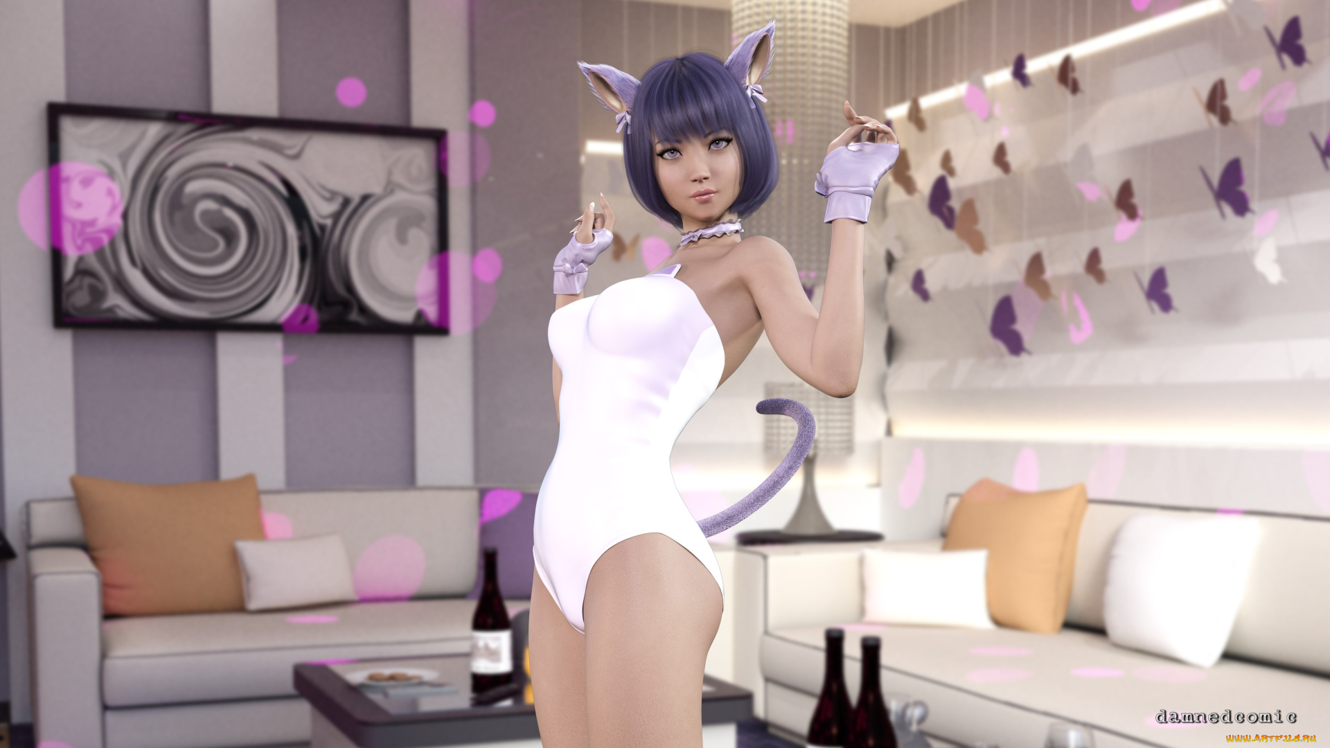 3д, графика, люди, , people, девушка, взгляд, фон