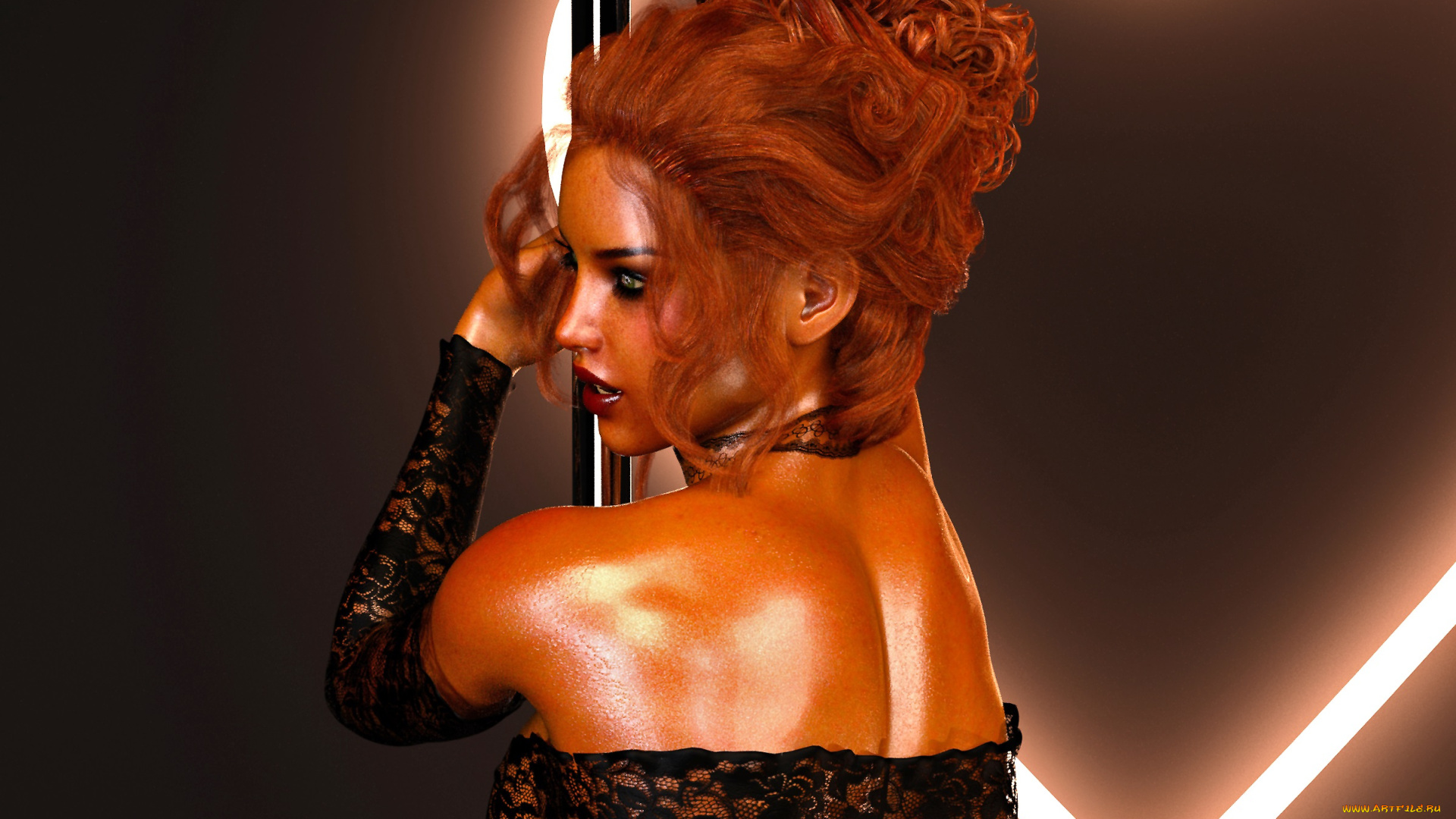 3д, графика, люди, , people, грудь, фон, взгляд, девушка