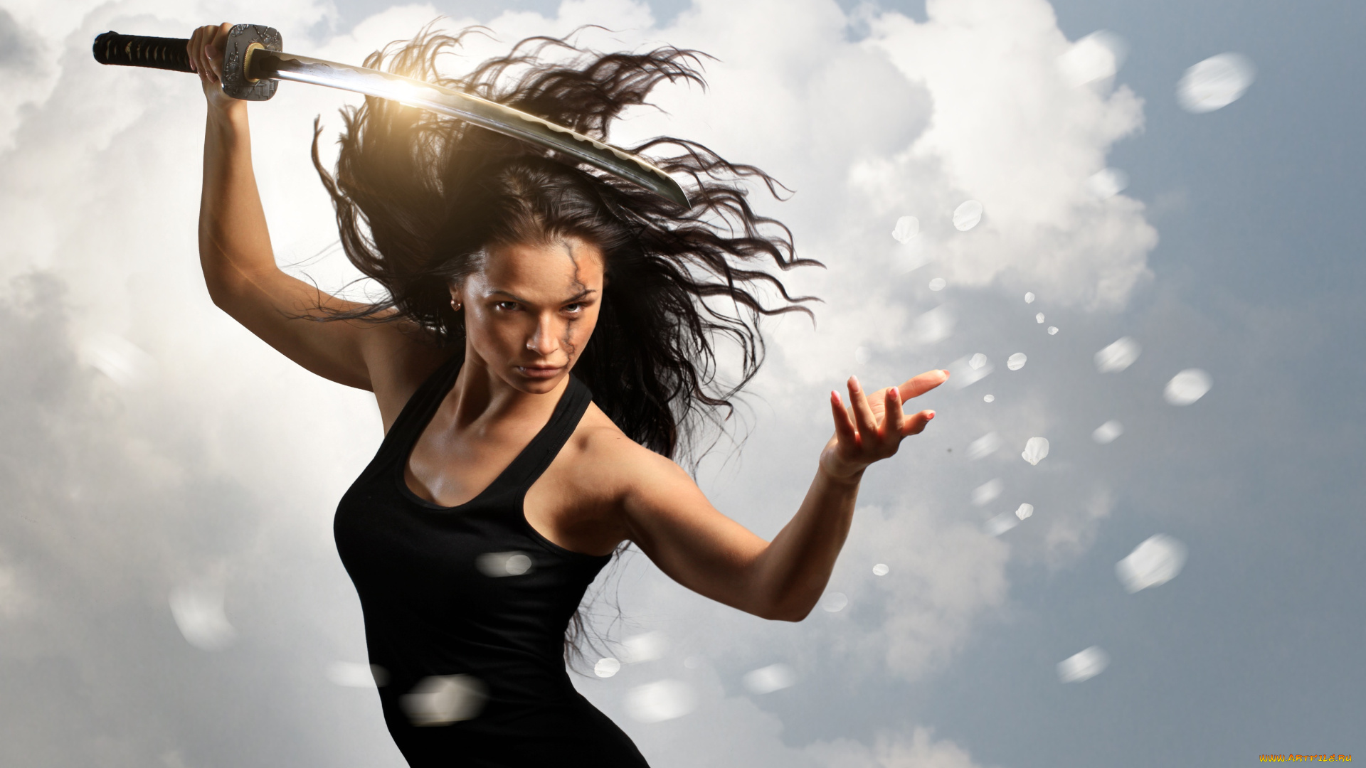 девушки, -unsort, , девушки, с, оружием, катана