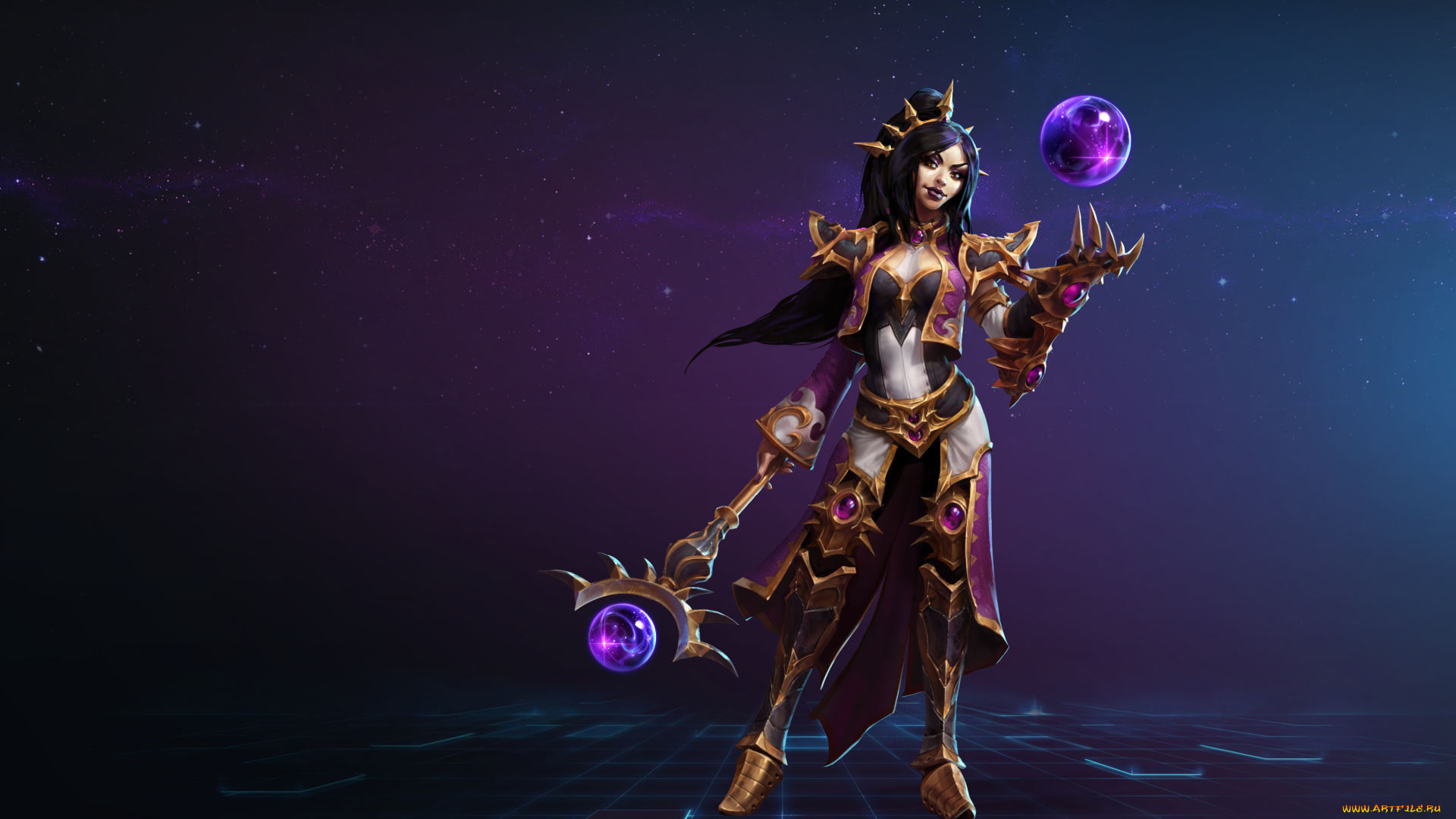 видео, игры, heroes, of, the, storm, униформа, взгляд, фон, девушка