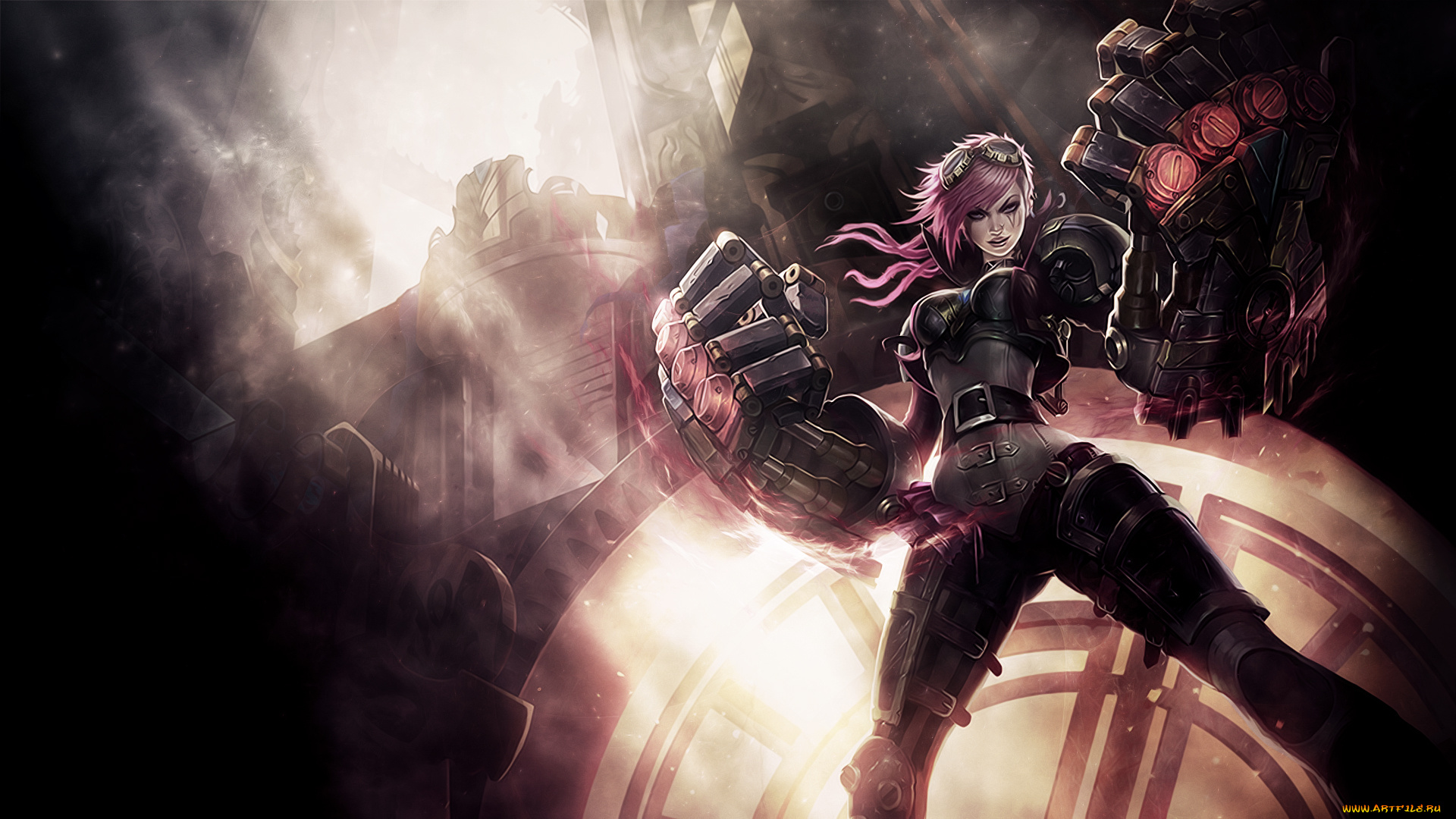 видео, игры, league, of, legends, кулаки, униформа, фон, взгляд, девушка