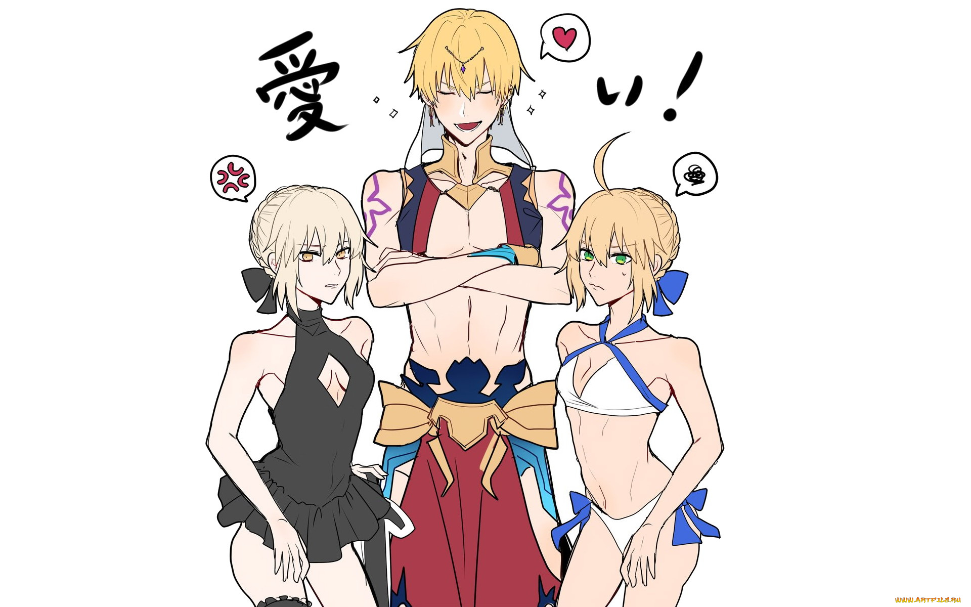 аниме, fate, stay, night, , grand, order, , apocrypha, девушки, соперничество, парень