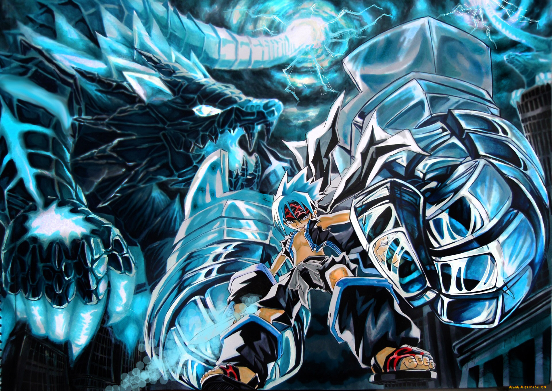 аниме, shaman, king, король, шаманов