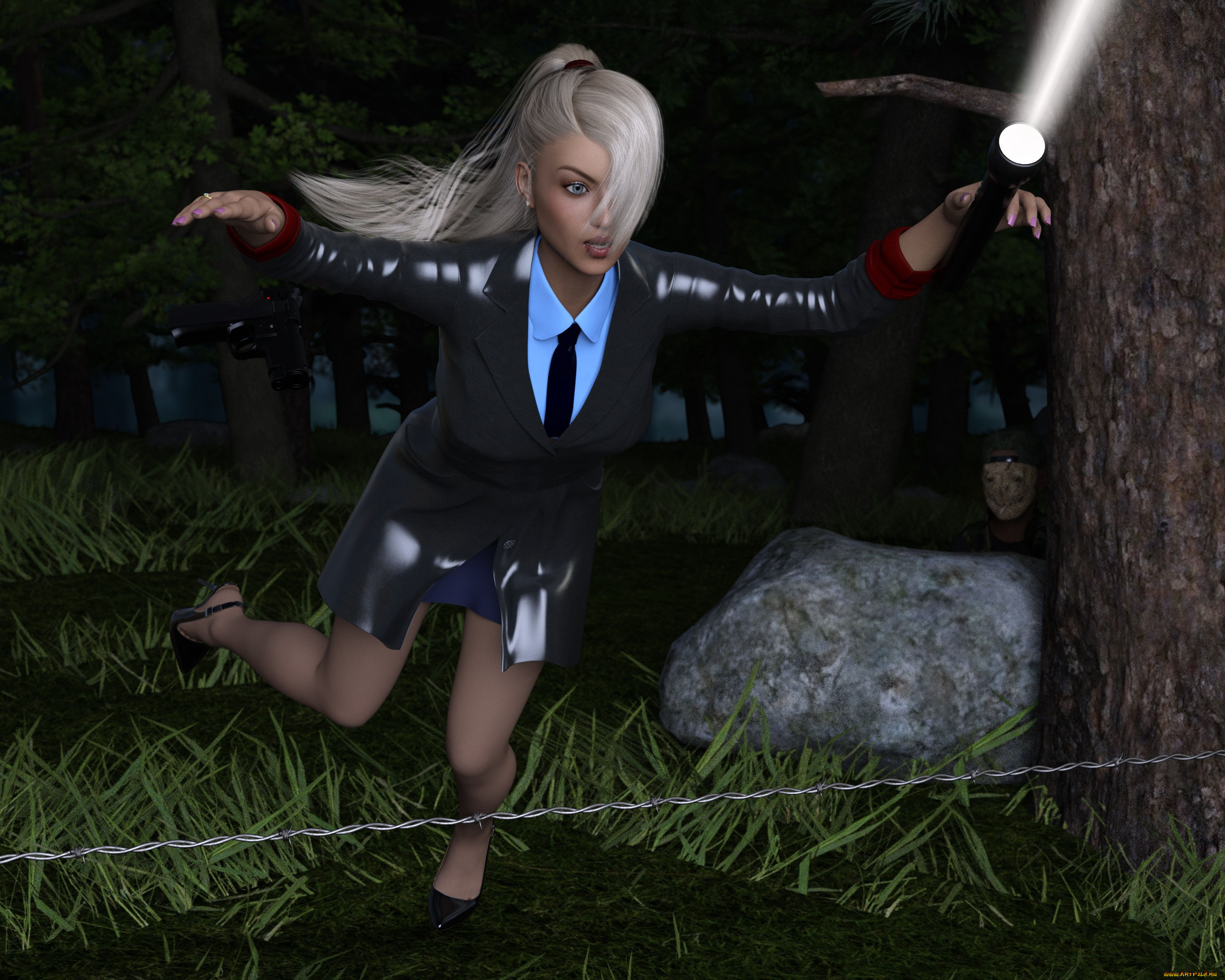 she, wolf, 3д, графика, фантазия, , fantasy, девушка, взгляд, фон