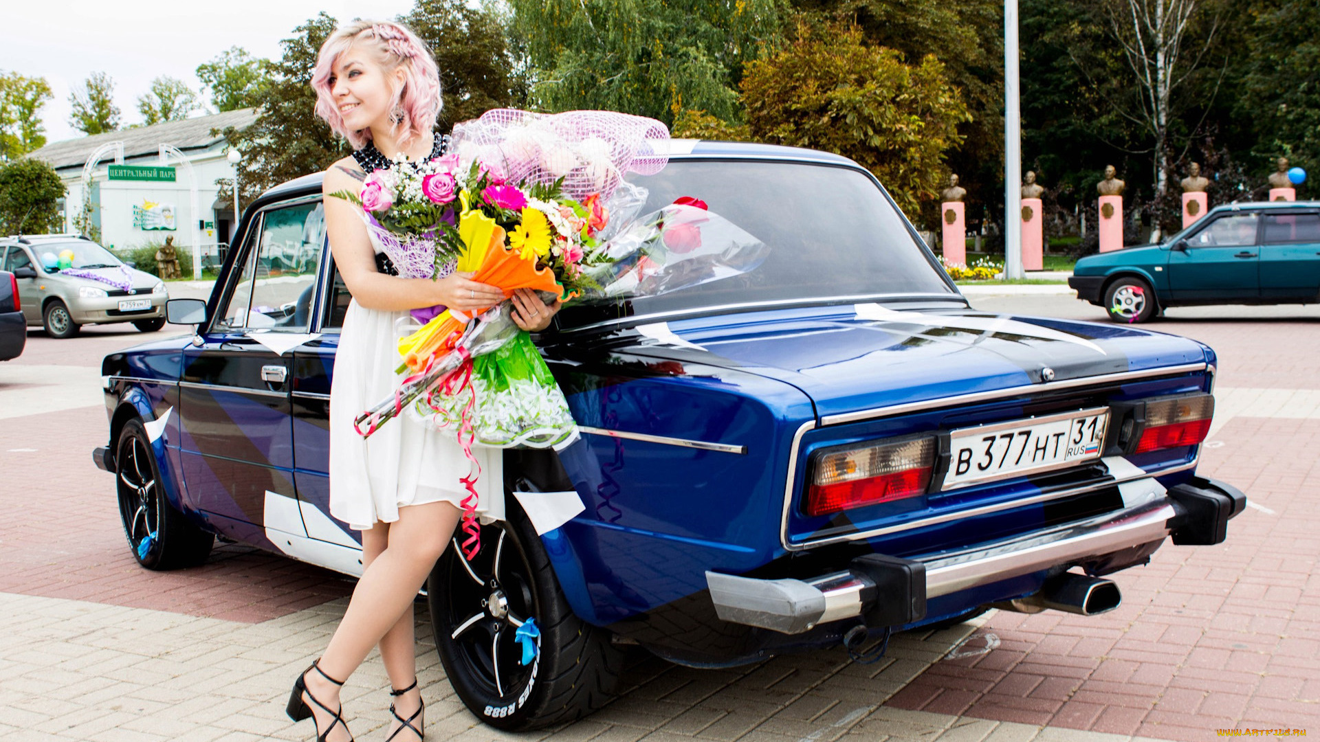 автомобили, -авто, с, девушками, lada, 2106