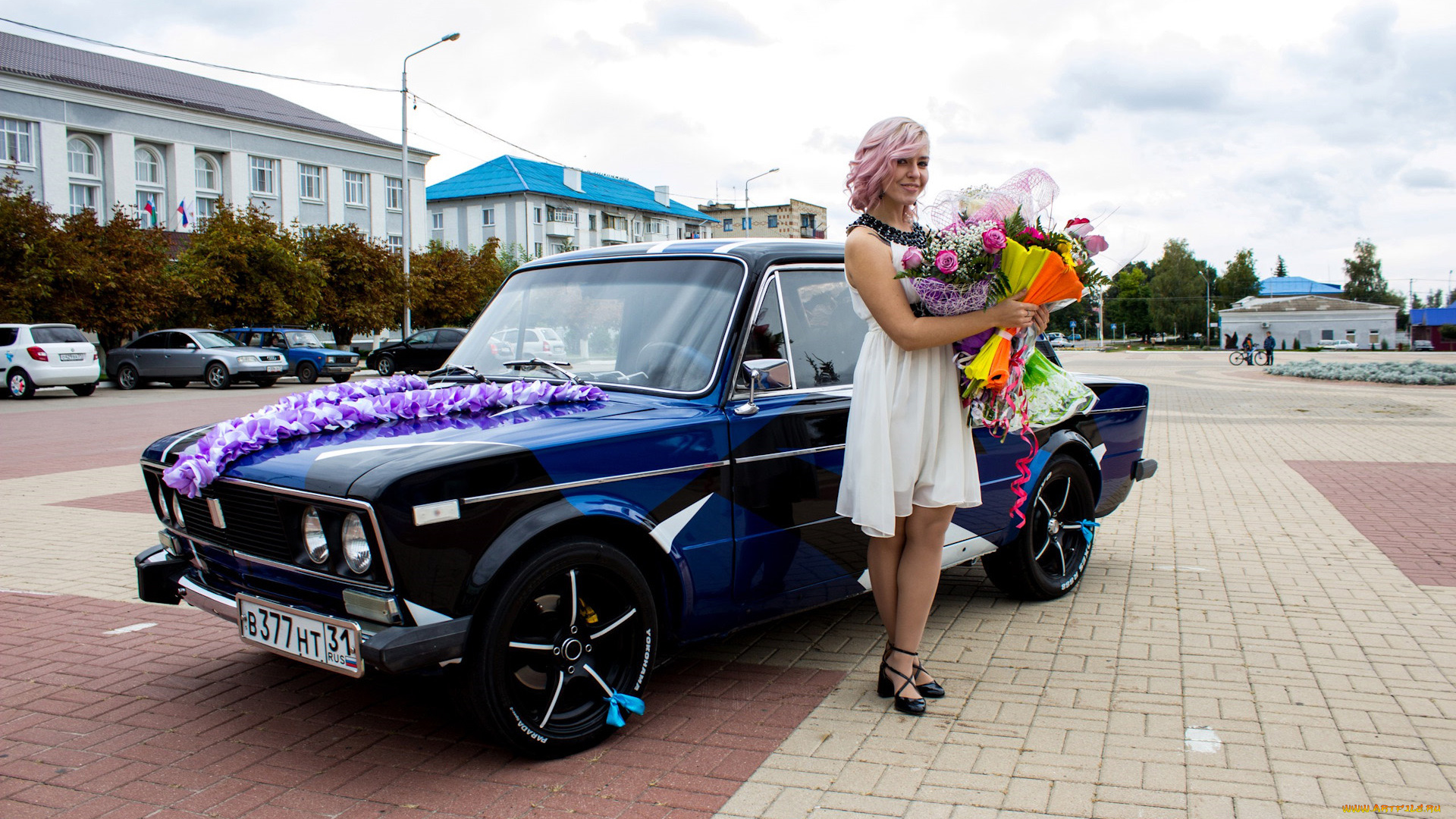 автомобили, -авто, с, девушками, lada, 2106