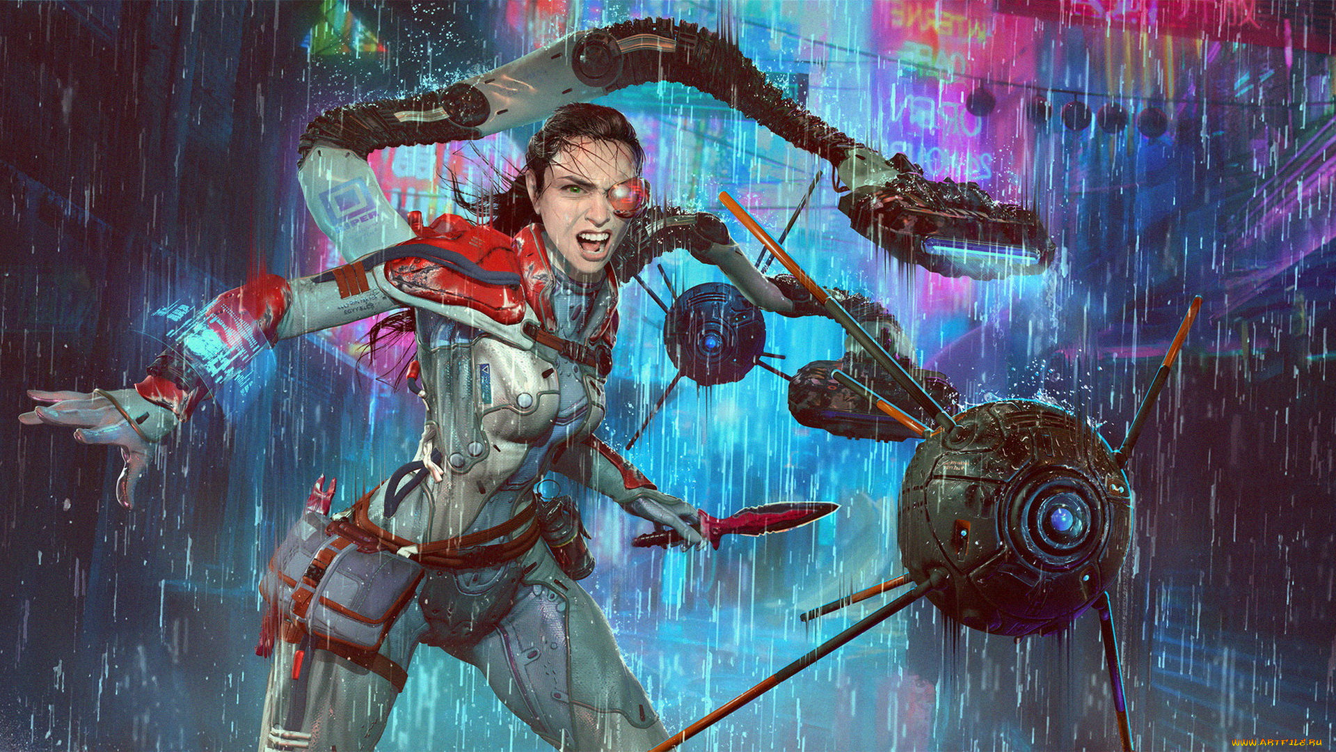 фэнтези, девушки, девушка, фон, униформа