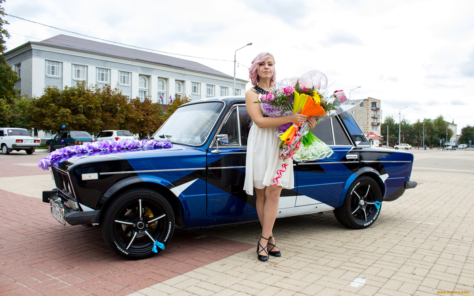 автомобили, -авто, с, девушками, lada, 2106