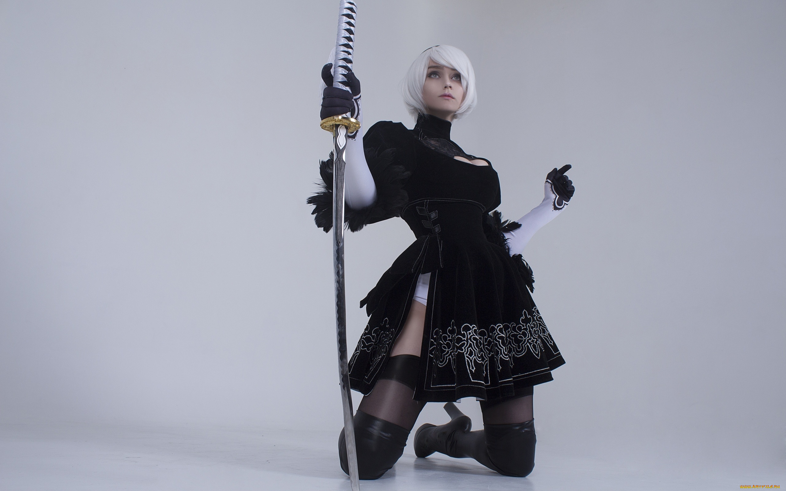 девушки, -, креатив, , косплей, 2в, андроид, девушка, оружие, алиса, шульц