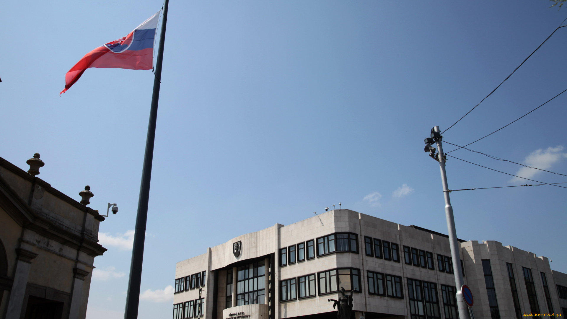 города, братислава, , словакия, флаг