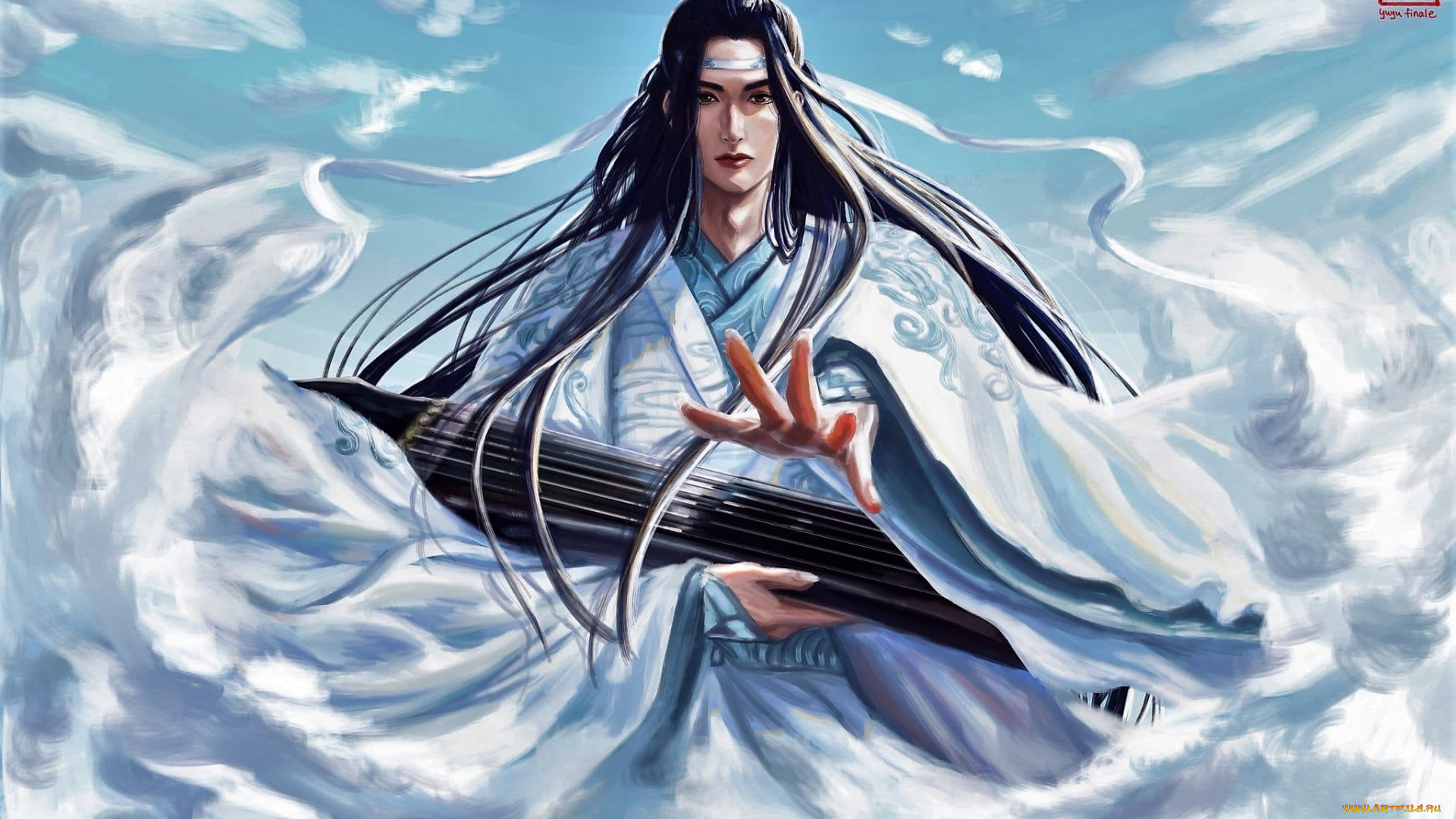 аниме, mo, dao, zu, shi, лань, ванцзи, гуцинь, облака