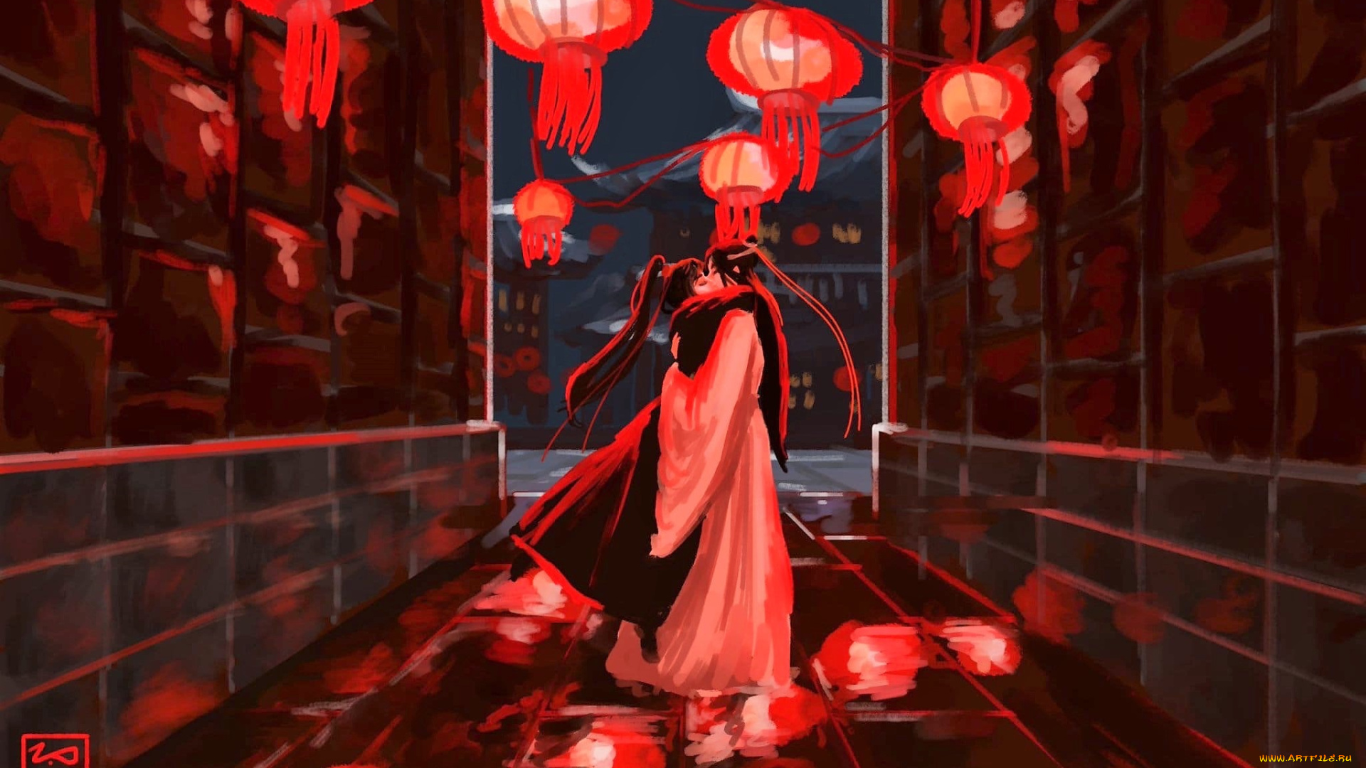 аниме, mo, dao, zu, shi, вэй, усянь, лань, ванцзы, поцелуй, фонари