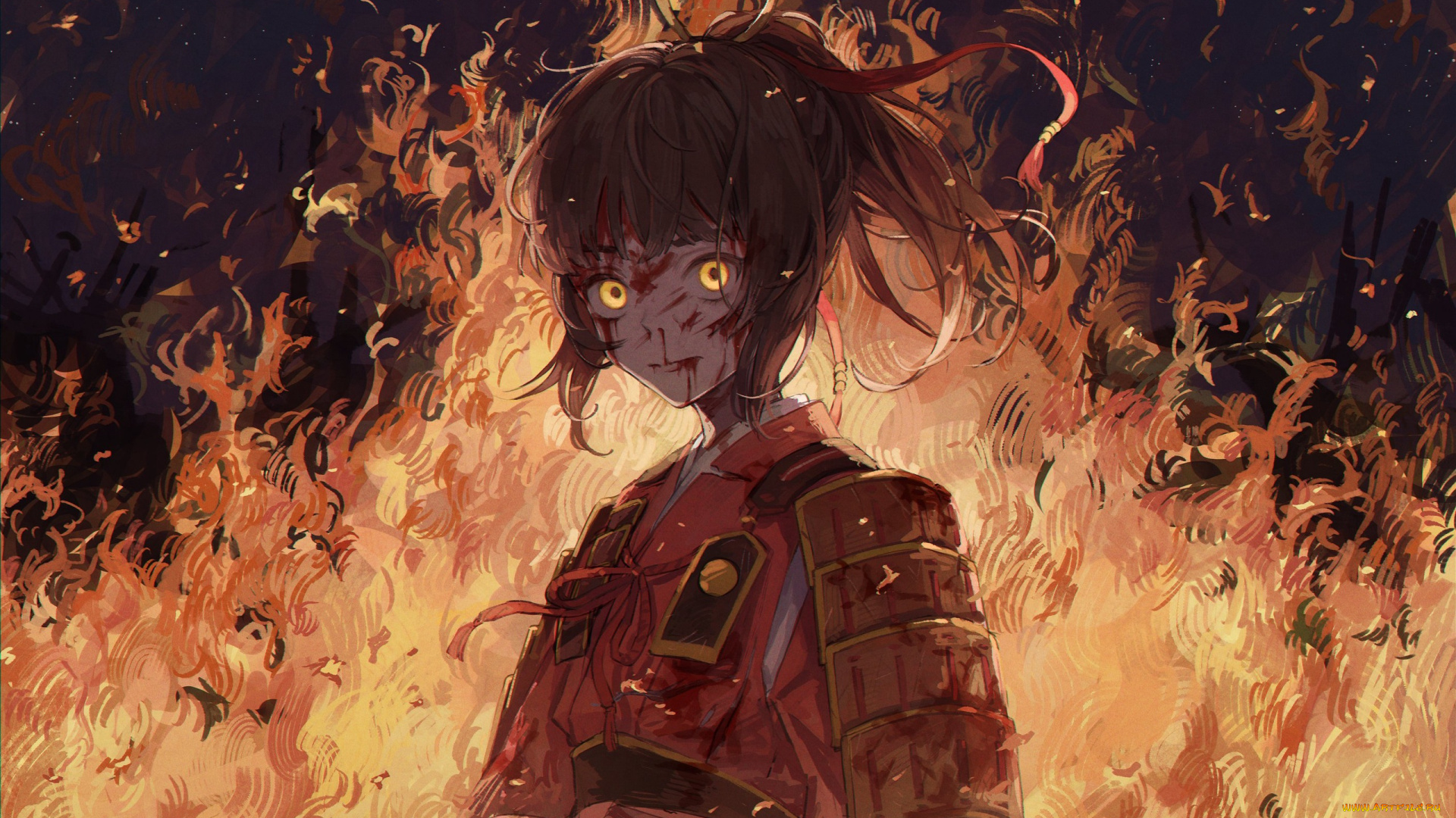 аниме, unknown, , другое, , девочка, огонь